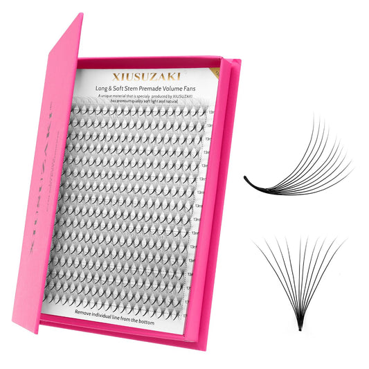 Premade Fans Eyelash Extensions 10D Volume Lash Extensions 0.03 Thickness Eyelash Extension D Curl Premade Lash Fans Mix 9-16mm Fluffy Soft Handmade Lash Fan(10D-0.03-D,9-16mm)
