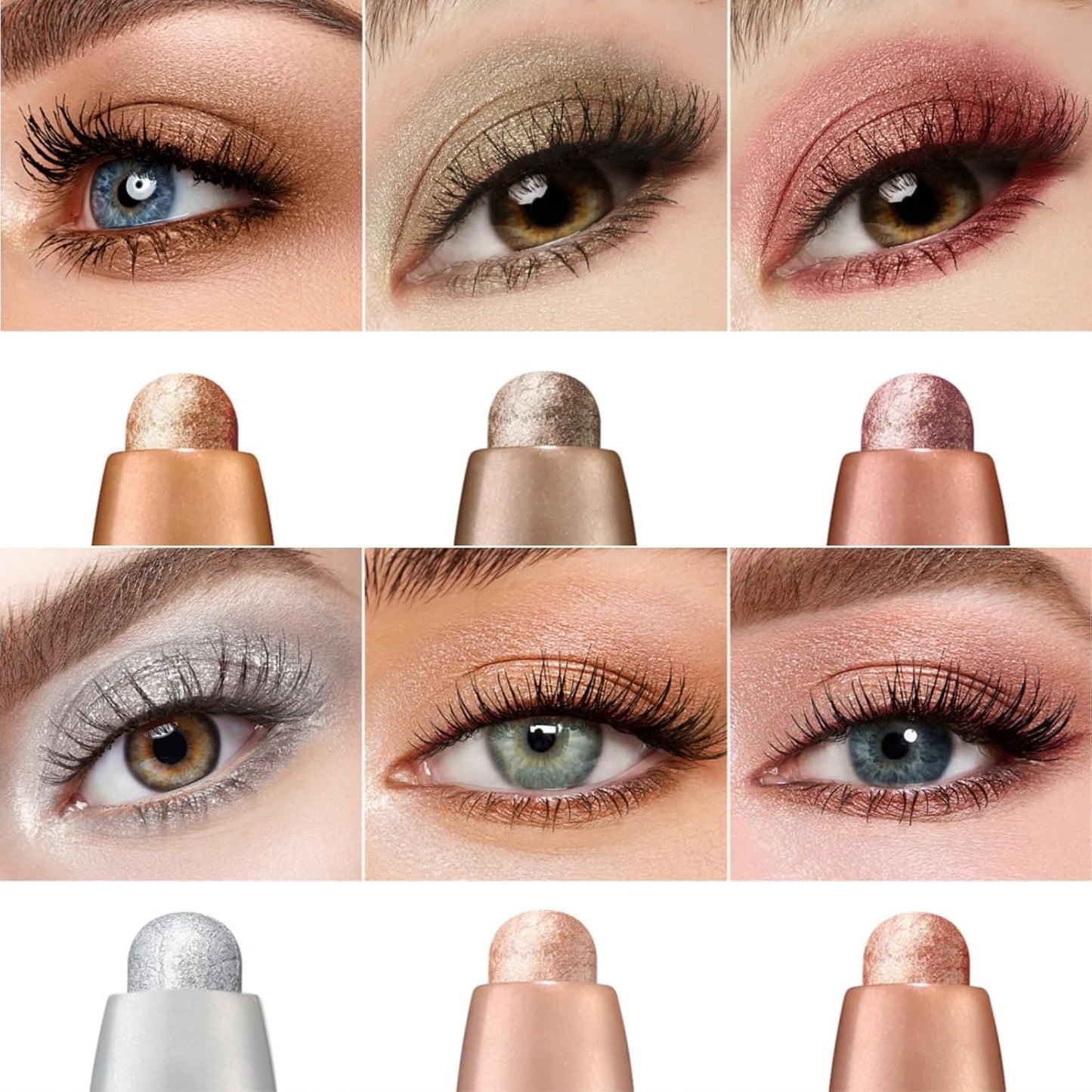 Jolilab Eyeshadow Stick Set, 8 Colors Matte Professional Bright-Colored Contouring and Highlight Eyeshadow Stick, Cream Waterproof Long Lasting High Pigmented Eye Shadow. (2, 05+07)