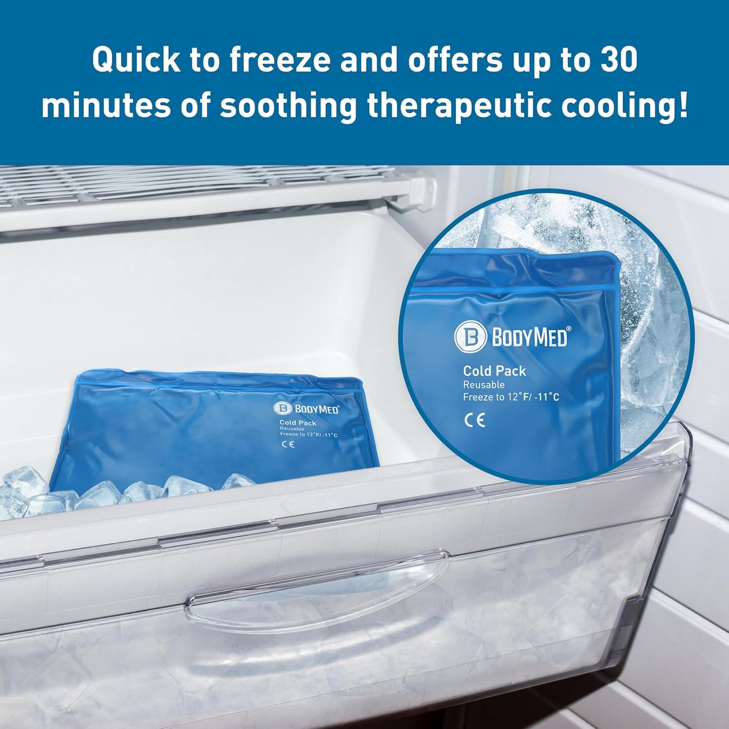 BodyMed Reusable Vinyl Ice Pack (2-Pack) for Knee, Arm, Elbow, Shoulder, Back - Professional Grade Cold Therapy for Injuries, Aches, Swelling, Bruises, Sprains - 21 in. x 13 in. (Oversize)