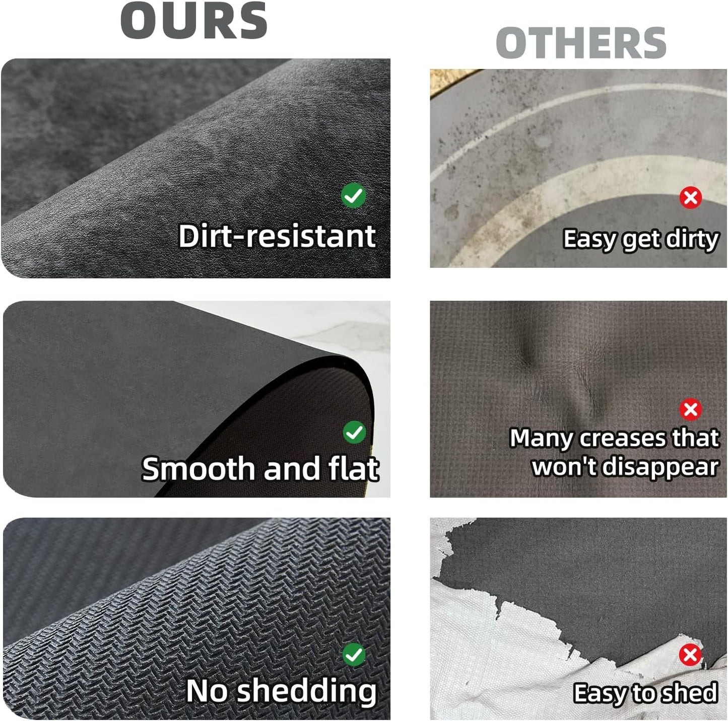 Bath Mat, Bathroom Rugs Non Slip Washable Thin Absorbent Quick Dry Bath Mat Fits Under Door Bathroom Floor Mat Perfect for Bath, Shower, or Sink 36"x48" Dark Grey