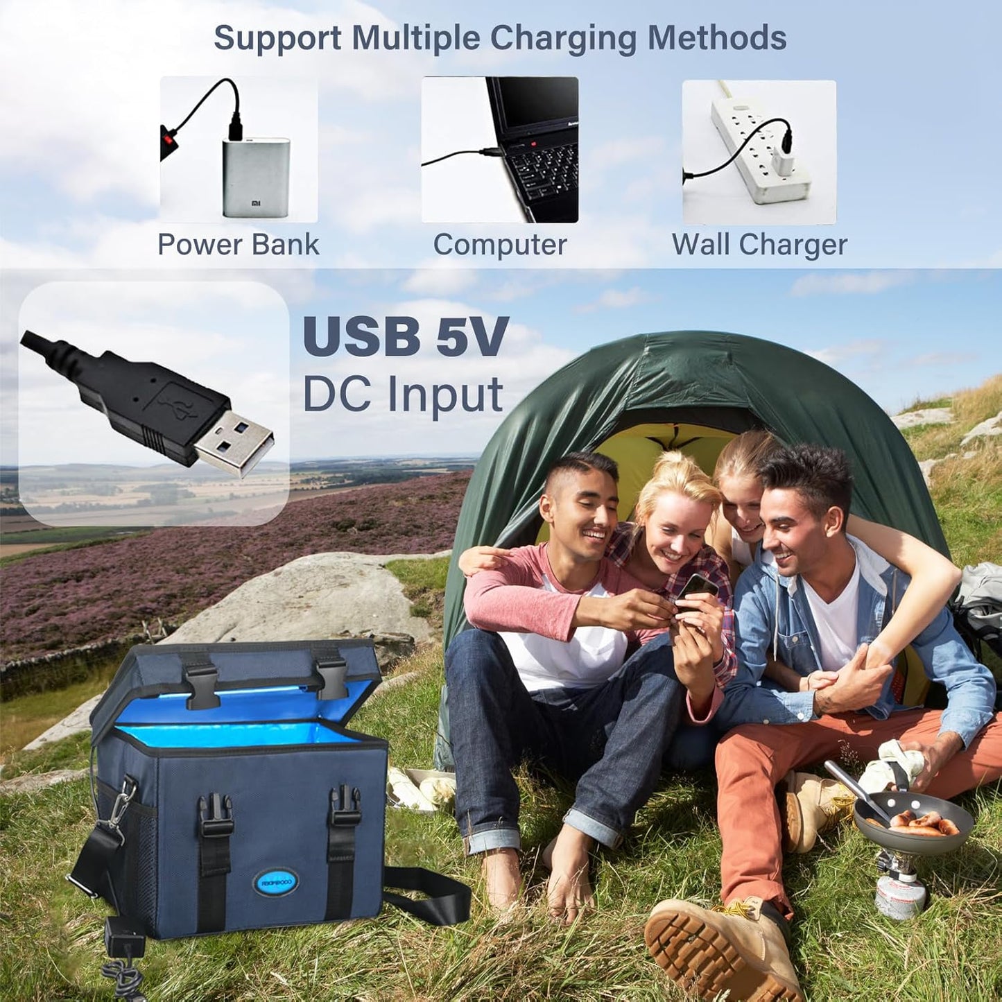 UV Light Sanitizer Ozone Box, Portable Foldable UV Cleaner Bag UVC Household Bag with 3-level Timer for Toys, Keys, Towels, Mask Cleaning Machine Blue 12L Ozone