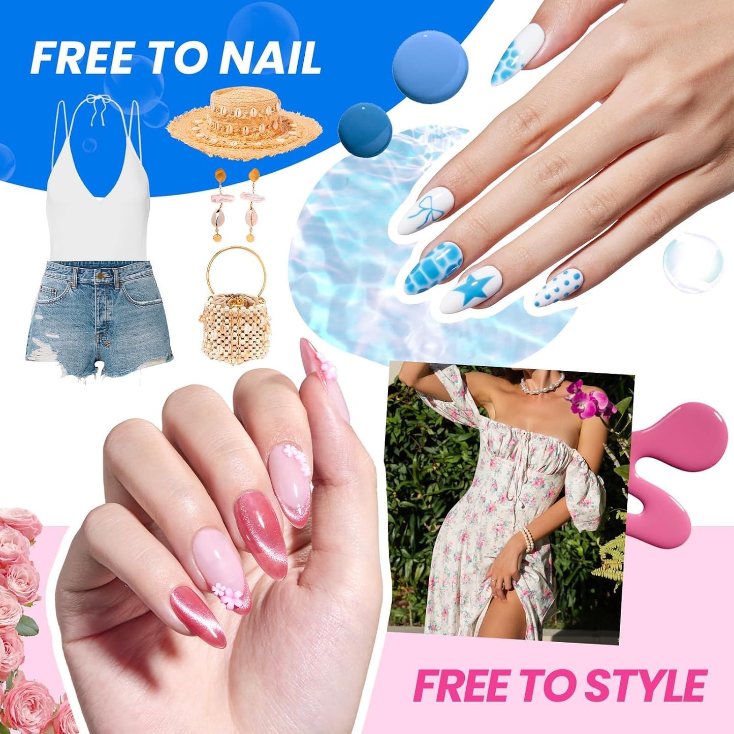 Beetles Gel Nail Polish Kit with U V Light - Gift Box Wild Gleam Collection 36 Colors Nail Polish Kit 75 Pcs for Women Girls Gel & Top Base Coat with Brushes & False Nails Tip Must Have Salon at Home