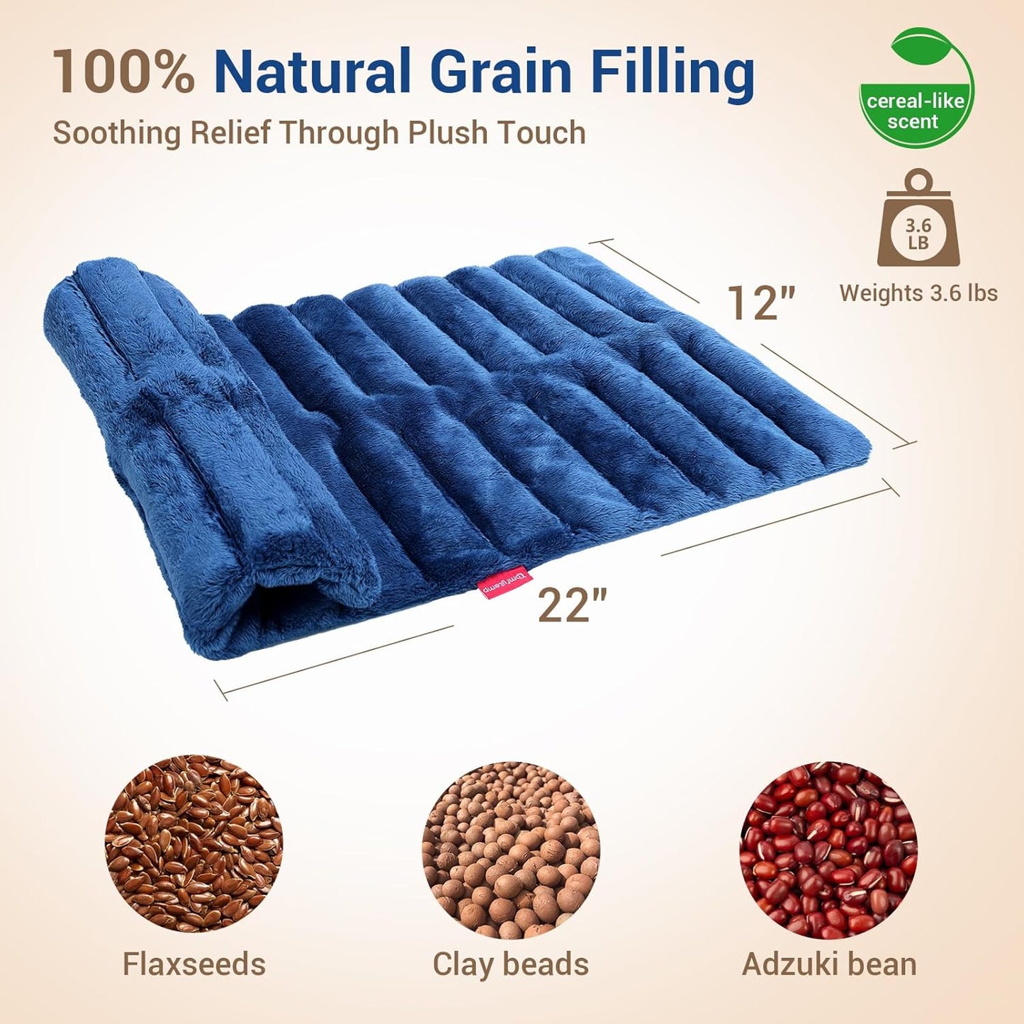 Comfytemp Large Microwave Heating Pad for Back, Neck Shoulders, 12"x22" 3.6 LB Microwavable Moist Heating Pads for Period Cramps, Warm Compress Relaxation Comfort for Women Elderly