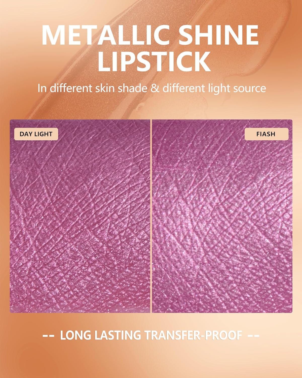 MAKI YIKA Pink Lipstick for Women Metallic Lipsticks Glitter Long Lasting Lipstick No Smudge No Transfer Liquid Lip Gloss (BR012 Paradise)