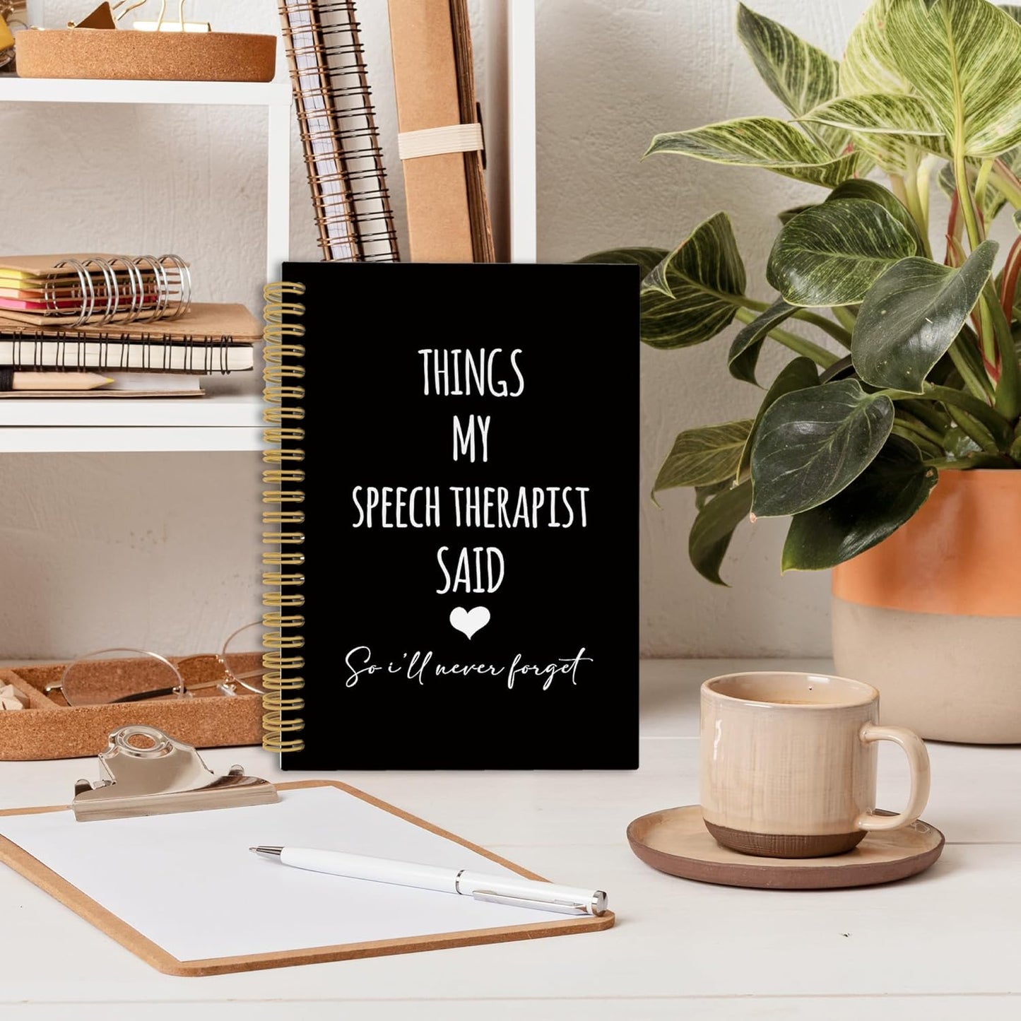 CUANFDDSF Speech Therapy Gifts Notebook, Mental Health Therapy Journal Notebooks for Women, SLP Speech Language Pathologist Gifts,Writing Pads， Mental Health Hardcover Spiral Notebook 5.5x8.3 Inch