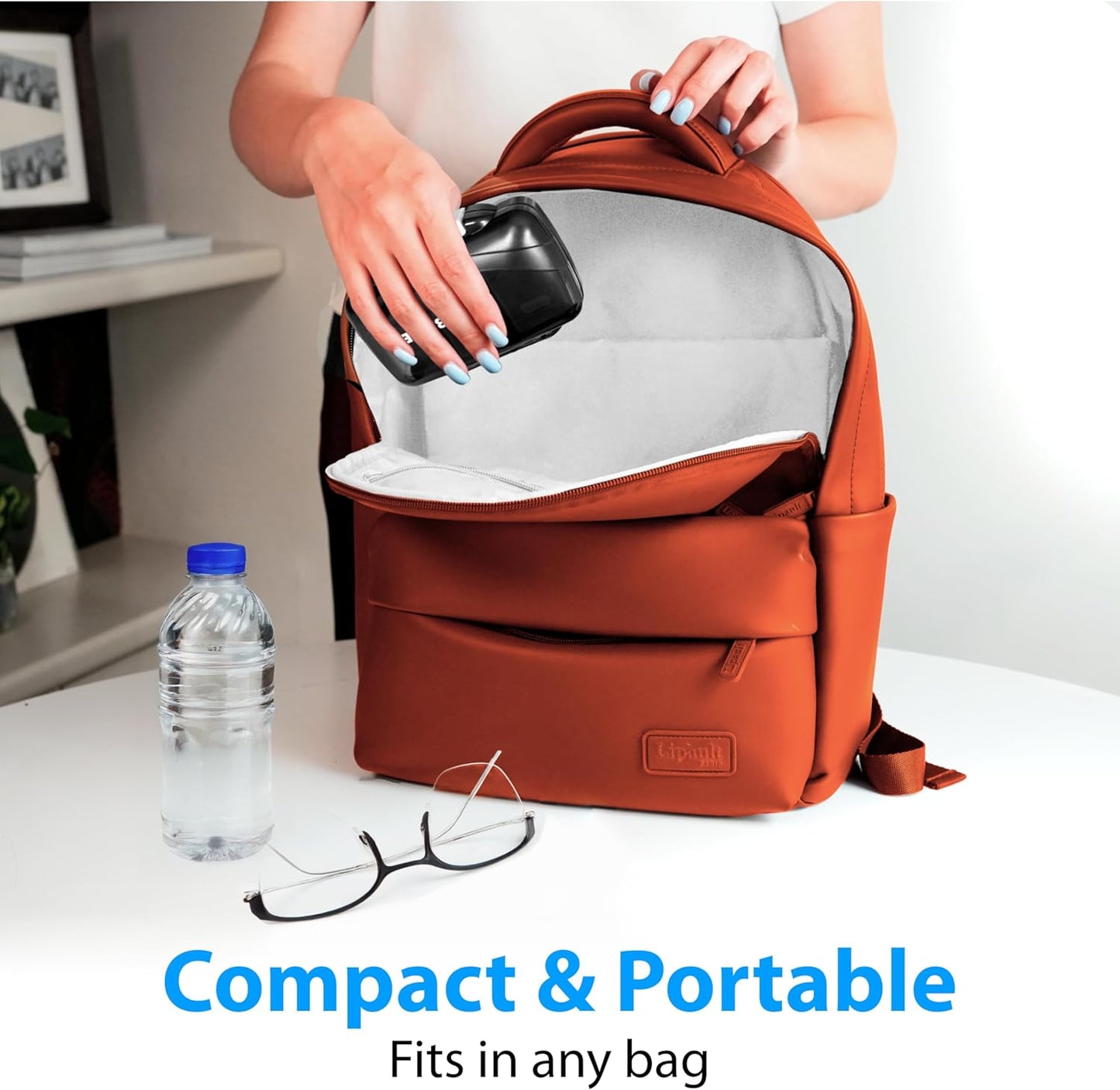 Travel Pill Organizer - Moisture Proof Portable Vitamin Holder with 7 Compartments, Compact Supplement Case for Purse Essential Medicine Kit fot Traveling Pocket Pharmacy with Labels, Black