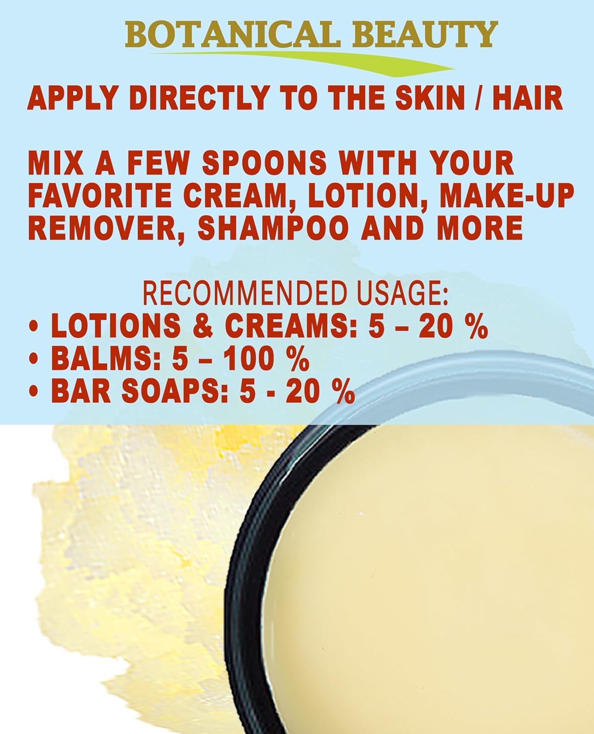 Botanical Beauty MACADAMIA OIL BUTTER 100% Pure Natural VIRGIN UNREFINED Cold-Pressed for Face, Skin, Body, Hair, Lip, Nails. Rich in Vitamin E, Omega 3, Omega 6 (4 Fl Oz)