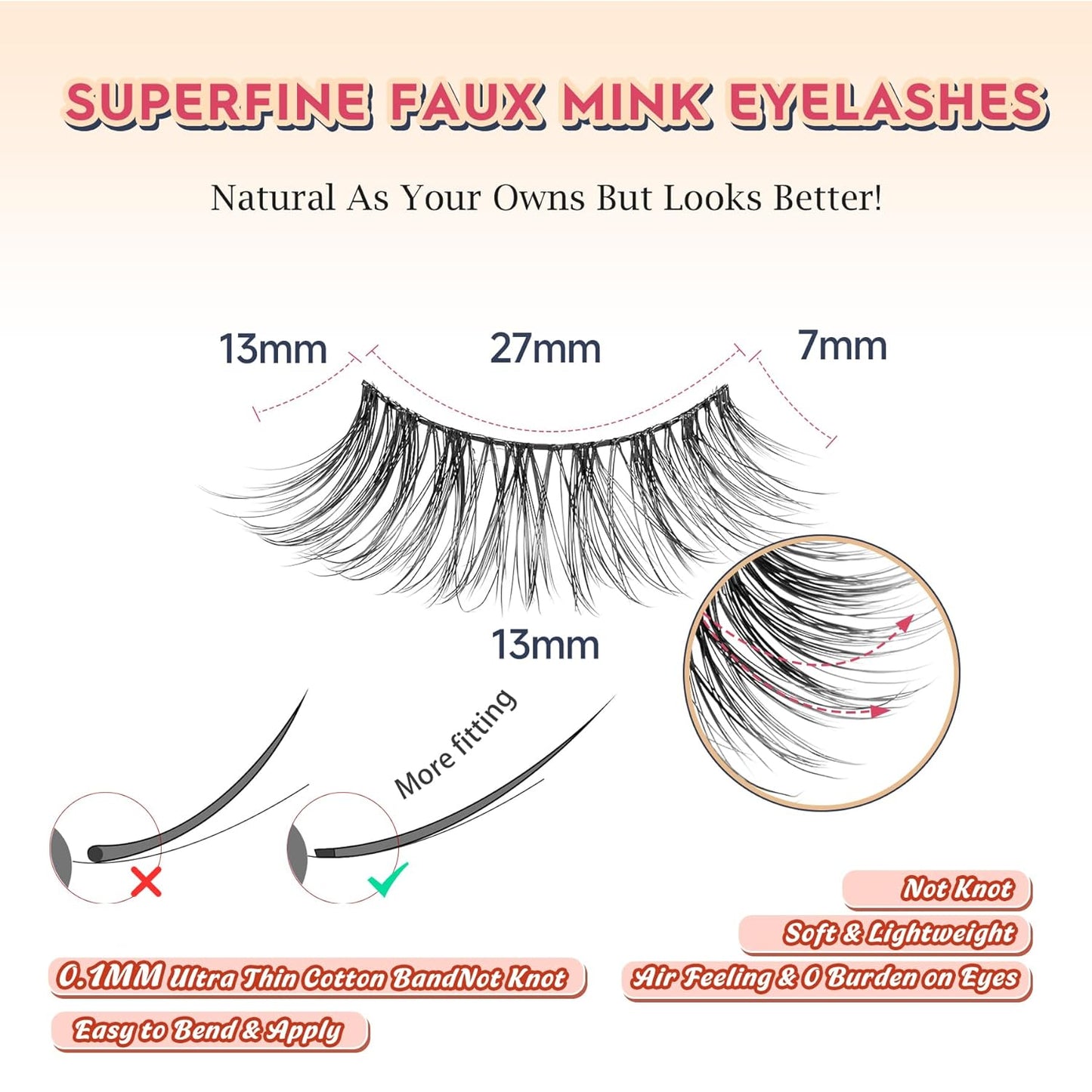 Wispy Cat Eye Lashes False Eyelashes Natural 15MM Strip Eyelashes Thin Band False Lashes 3D Volume Fake Lashes 7 Pair Soft Lash Pack Siligli