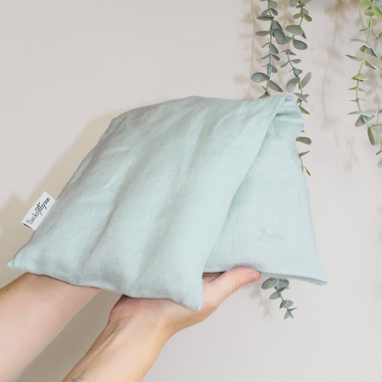 Microwave Heating Pad - 100% Linen Cover, Unscented, Size 18x7, Comforting Heat Pad for Cramps, Back,Neck,Shoulders, Leg Pain, Hot Microwavable Heat Pack, Color: Silver Sage, Made in USA