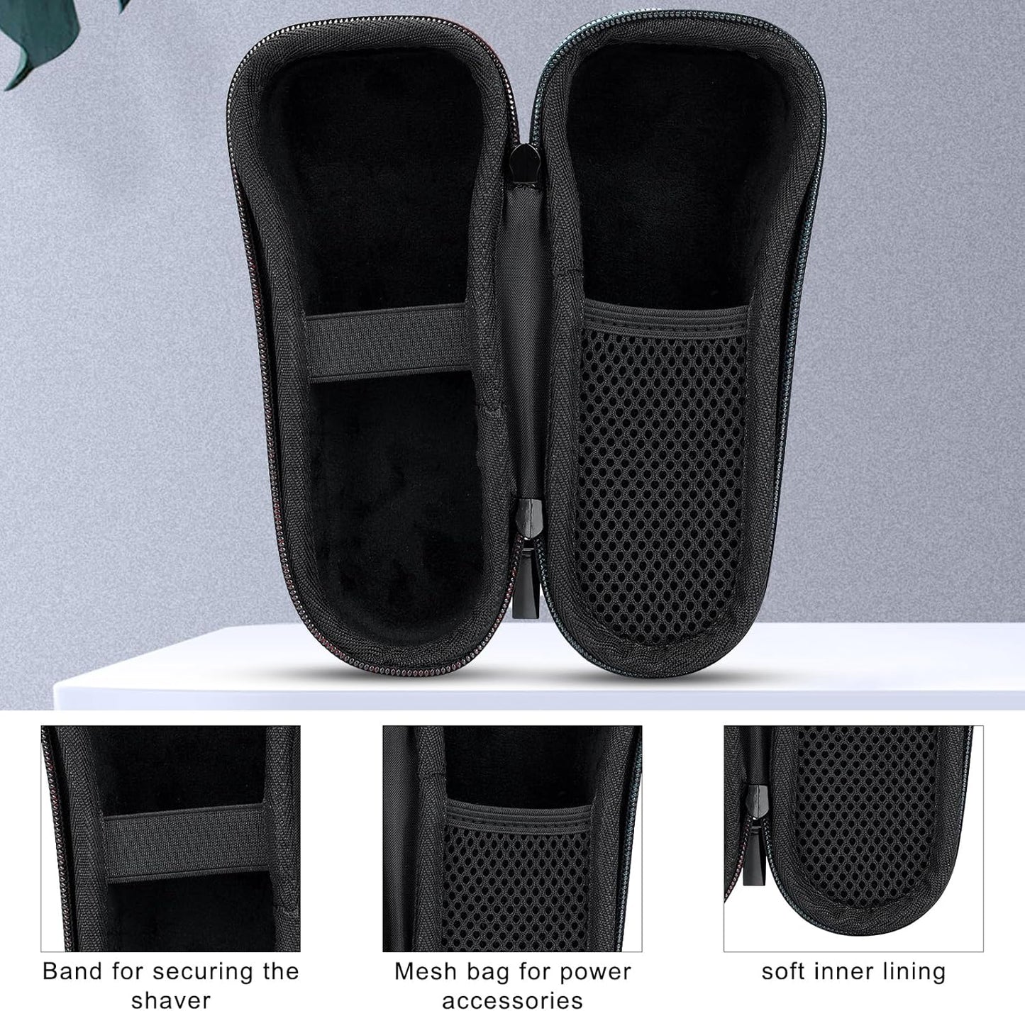 Travel Shaver Organizer - EVA Hard Protective Holder for Braun Series 3/5/6/7/8/9 Electric Shavers, Compact & Durable Design for Men’s Grooming Essentials, Fits All Accessories (Black)