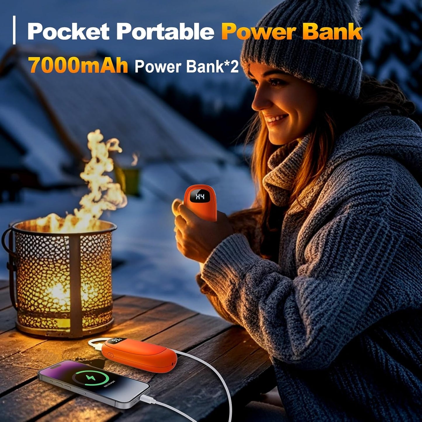 Hand Warmers Rechargeable - Electric Hand Warmers, Max 20 Hrs Warmth 4 Levels Heat Up to 131℉, Dual-Side Heating Portable Reusable Pocket Heater 2 Pack for Raynauds, Hunting, Camping, Golf