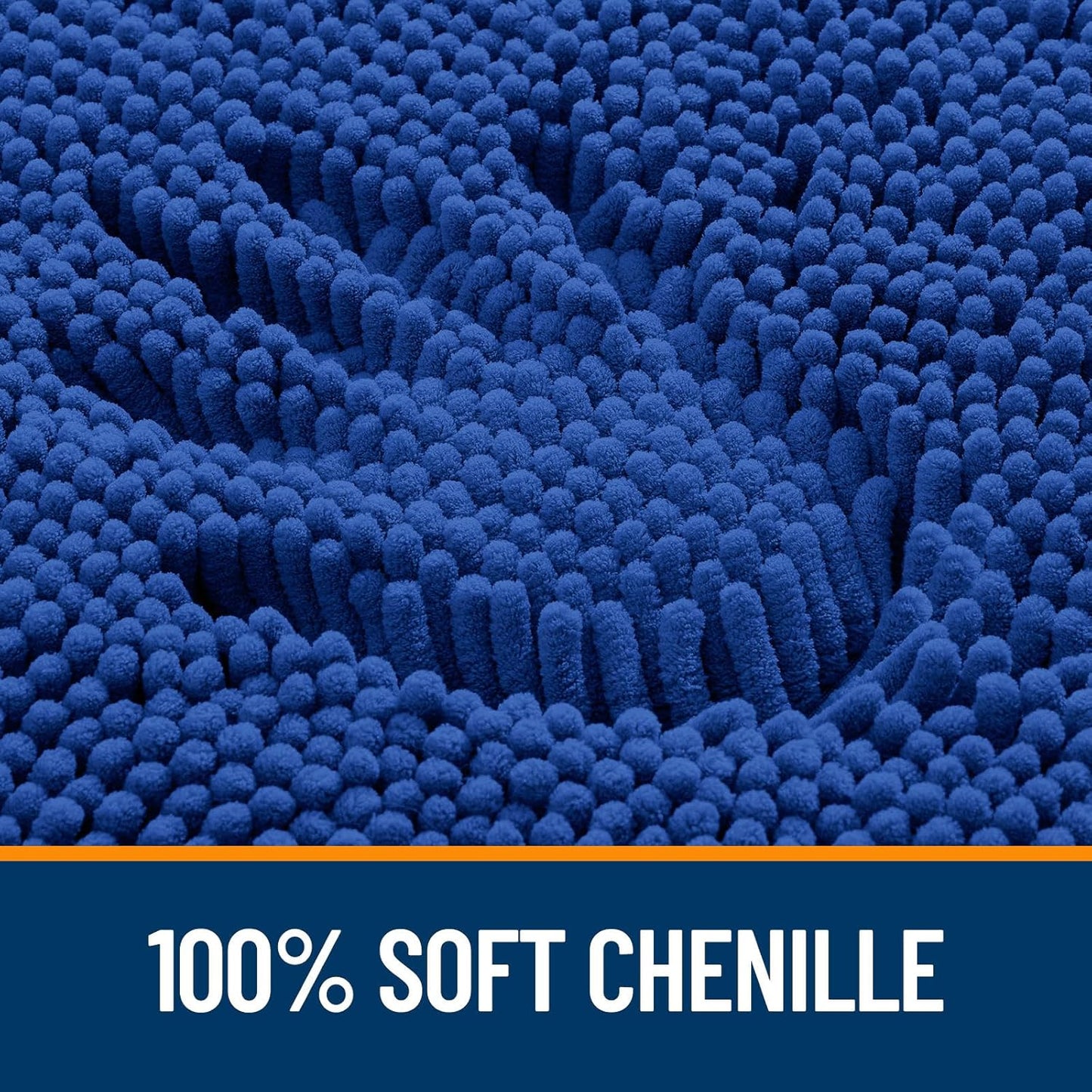 OLANLY Bathroom Rugs 36x24, Extra Soft Absorbent Chenille Bath Rugs, Rubber Backing Quick Dry, Machine Washable Bath Mats for Bathroom Floor, Tub and Shower, Home Decor Accessories, Royal Blue