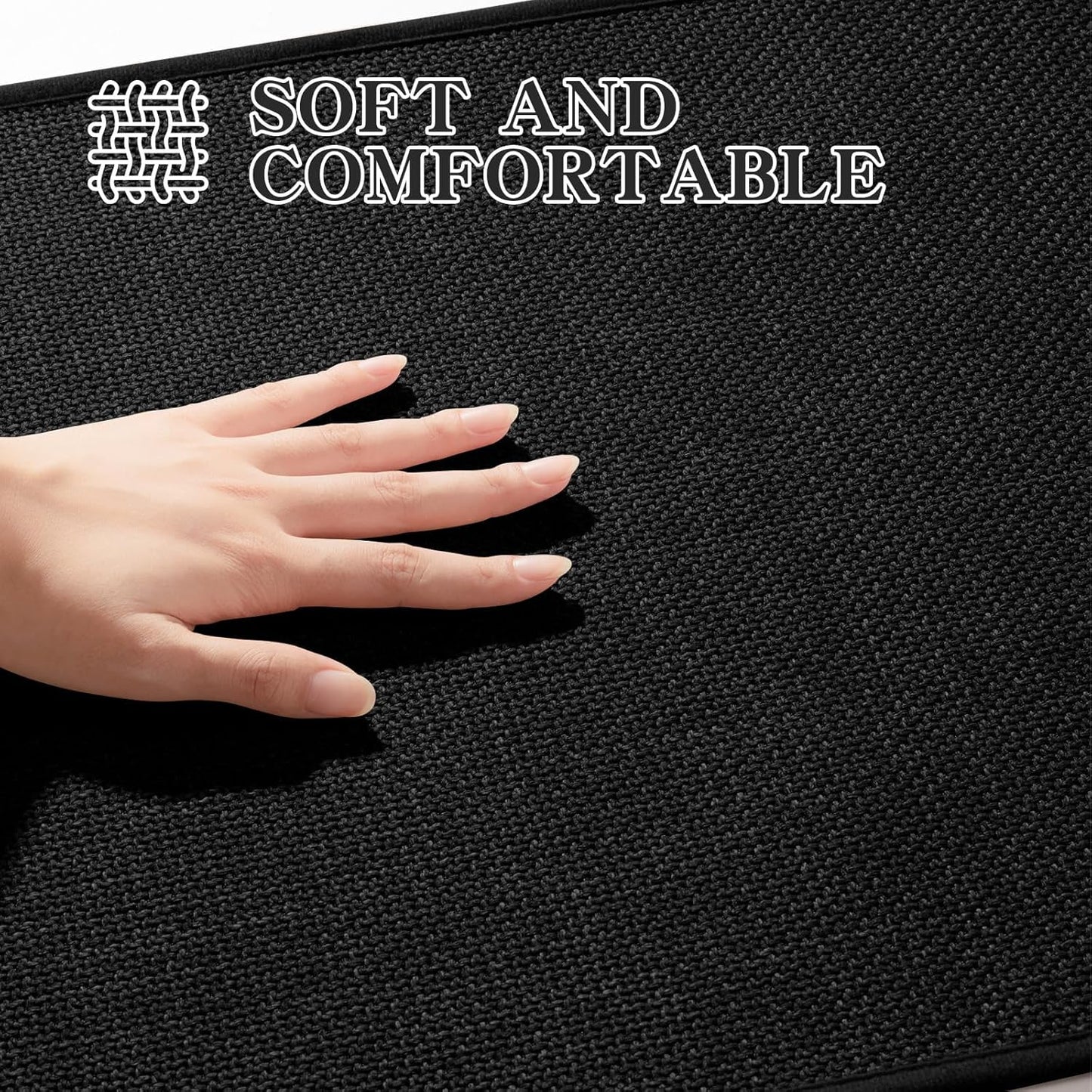 chakme Bathroom Rugs Mat 36x25, Ultra Thin Non Slip Bath Mat Large Quick Dry Absorbent Bath Mat for Bathroom Floor, (Black, 36"x25")