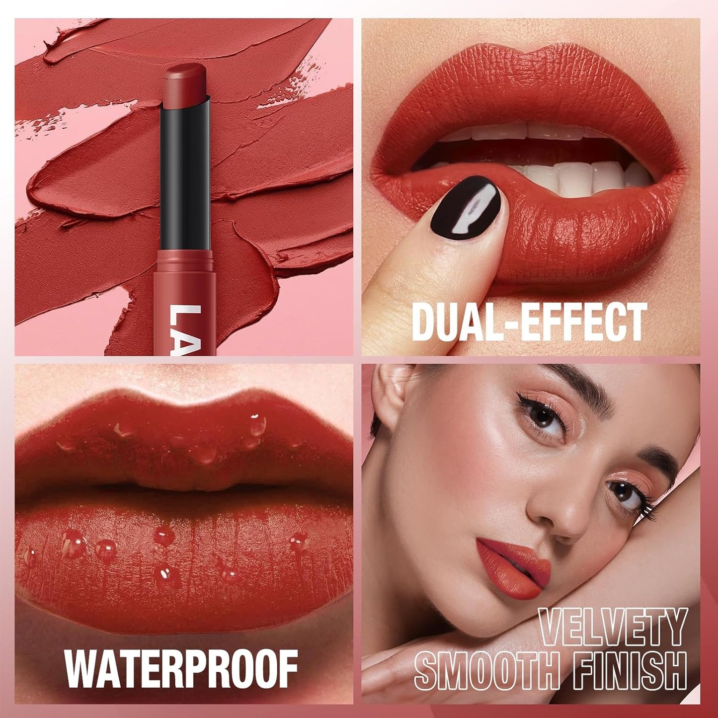 Jolilab 12Pcs Velvet Matte Lipstick Nude Matte Soft Dark Color Stick High Pigmented Long-Lasting Waterproof Lip Stick Lip Balm Beauty Cosmetics Gift for Girls and Women(01#-12#)