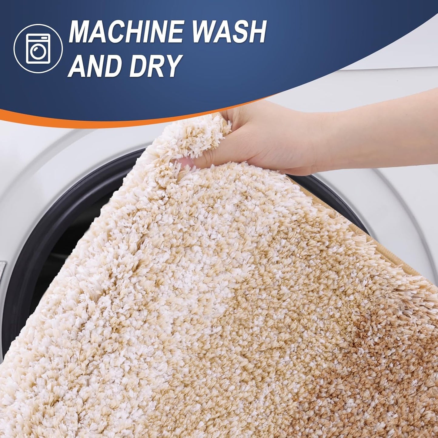 OLANLY Bathroom Runner Rugs 44x24, Extra Soft Absorbent Microfiber Bath Rugs, Rubber Backing, Quick Dry, Machine Washable Bath Mats for Bathroom Floor, Tub and Shower, Home Decor Accessories, Beige