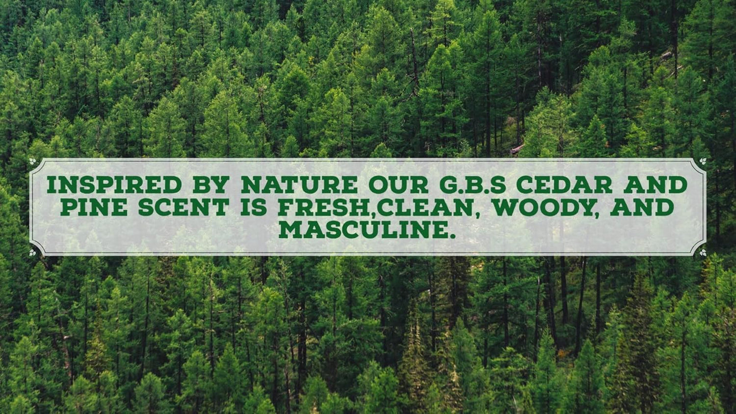 G.B.S Men's Cedar and Pine Shaving Soap with Shea Butter and Glycerin, Pack of 3 (3oz Each)