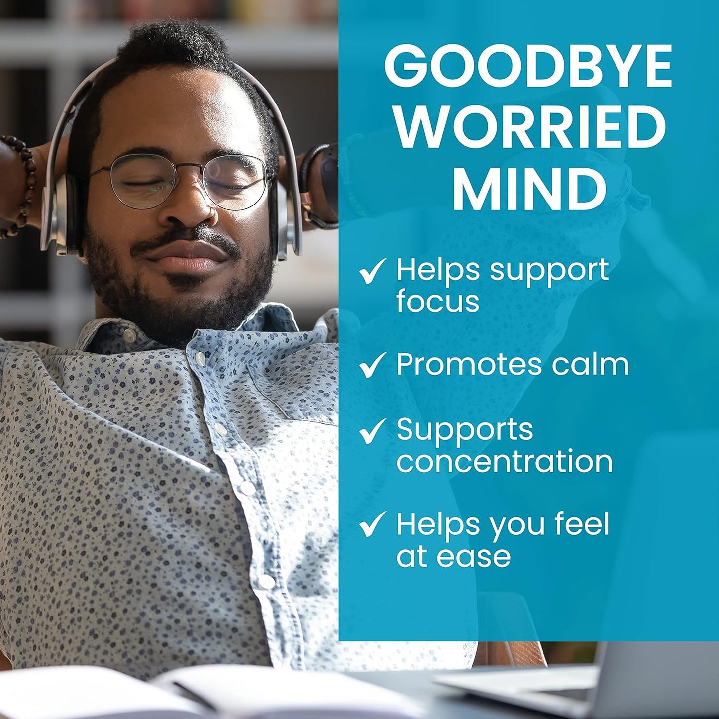 Himalaya Hello Calm Mind Herbal Supplement, with Bacopa, L-Theanine, Gotu Kola, Supports Concentration & Focus, Cognitive Function, Clear Thinking, Relaxation, Vegan, Gluten Free, 60 Capsules