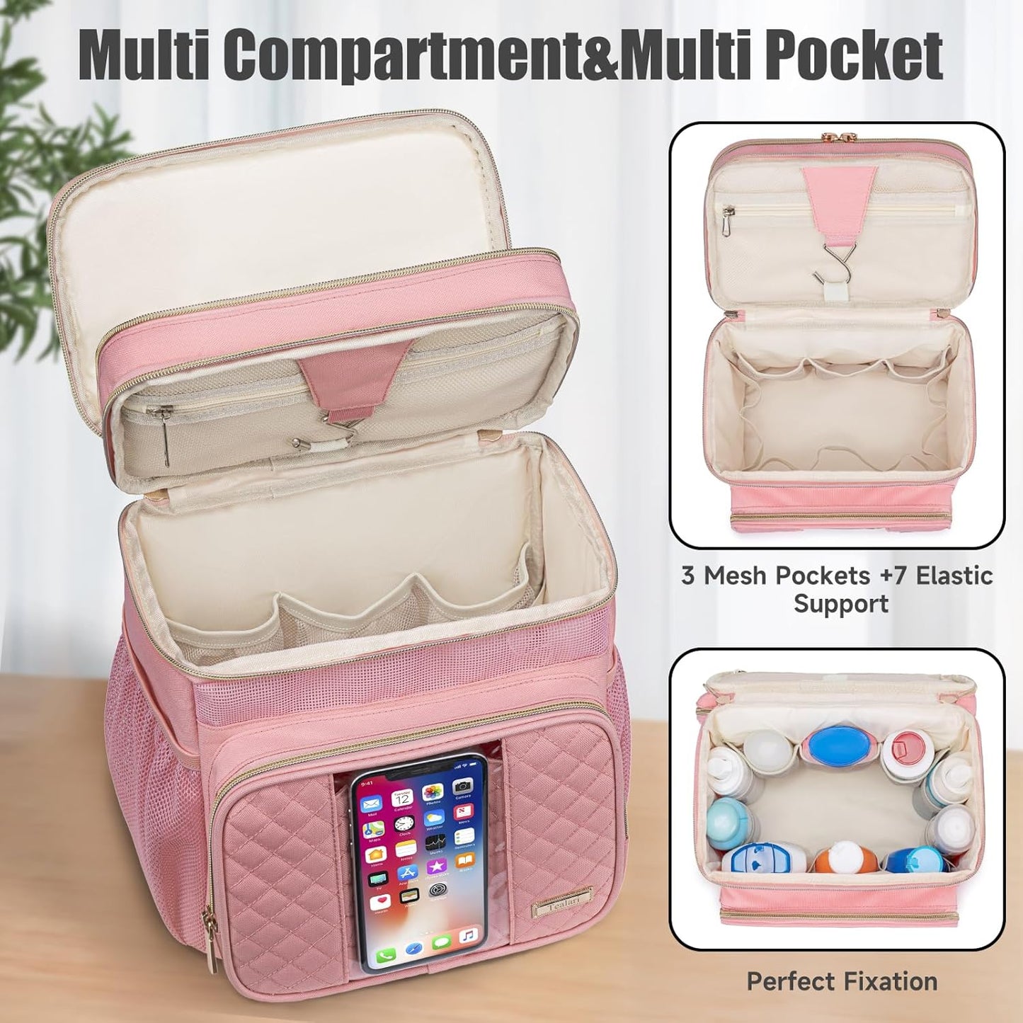 Large Toiletry Bag for Women Men,Bathroom Bag,Water Resistant Portable Shower Caddy for College Dorm,Hanging Toiletry Bags for Traveling,Gym Camping Cruise Ship Travel Essentials Shower Bag