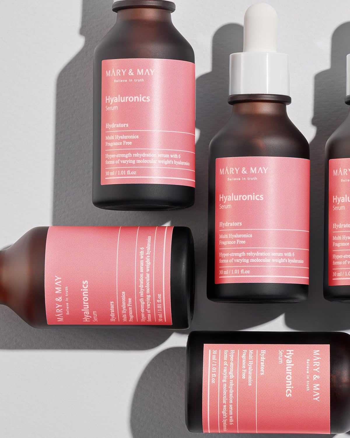 Mary&May Hyaluronics Serum - Deeply Hydrating Multi-Hyaluronic Acid Serum for Improved Skin Moisture and Elasticity - Korean Skincare, EWG Green Grade, Hypoallergenic, 1.01 fl.oz.