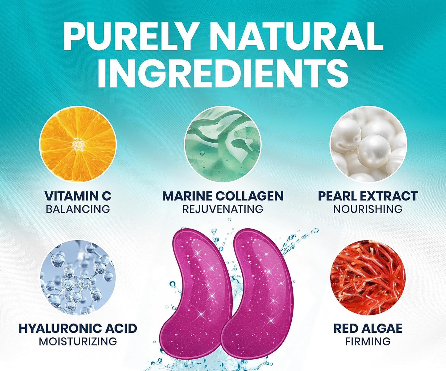 Under Eye Patches for Dark Circles and Puffy Eyes (30 Pairs), Marine Collagen Eye Gel Pads for Puffiness with Vitamin C, Hyaluronic Acid, and Pearl Extract, Eye Mask for Dark Circles and Puffiness