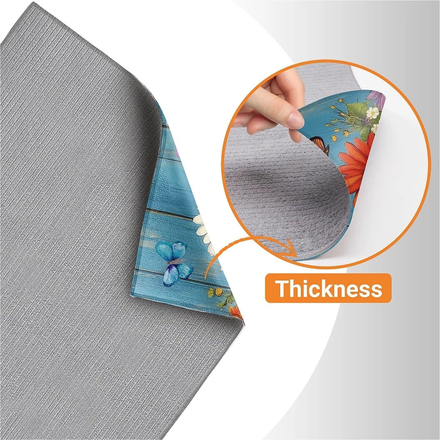 Dish Drying Mat For Kitchen Counter, Vintage Daisy Flower Microfiber Absorbent Dish Drainer Rack Pad Reusable Large 18x24in Drying Mat