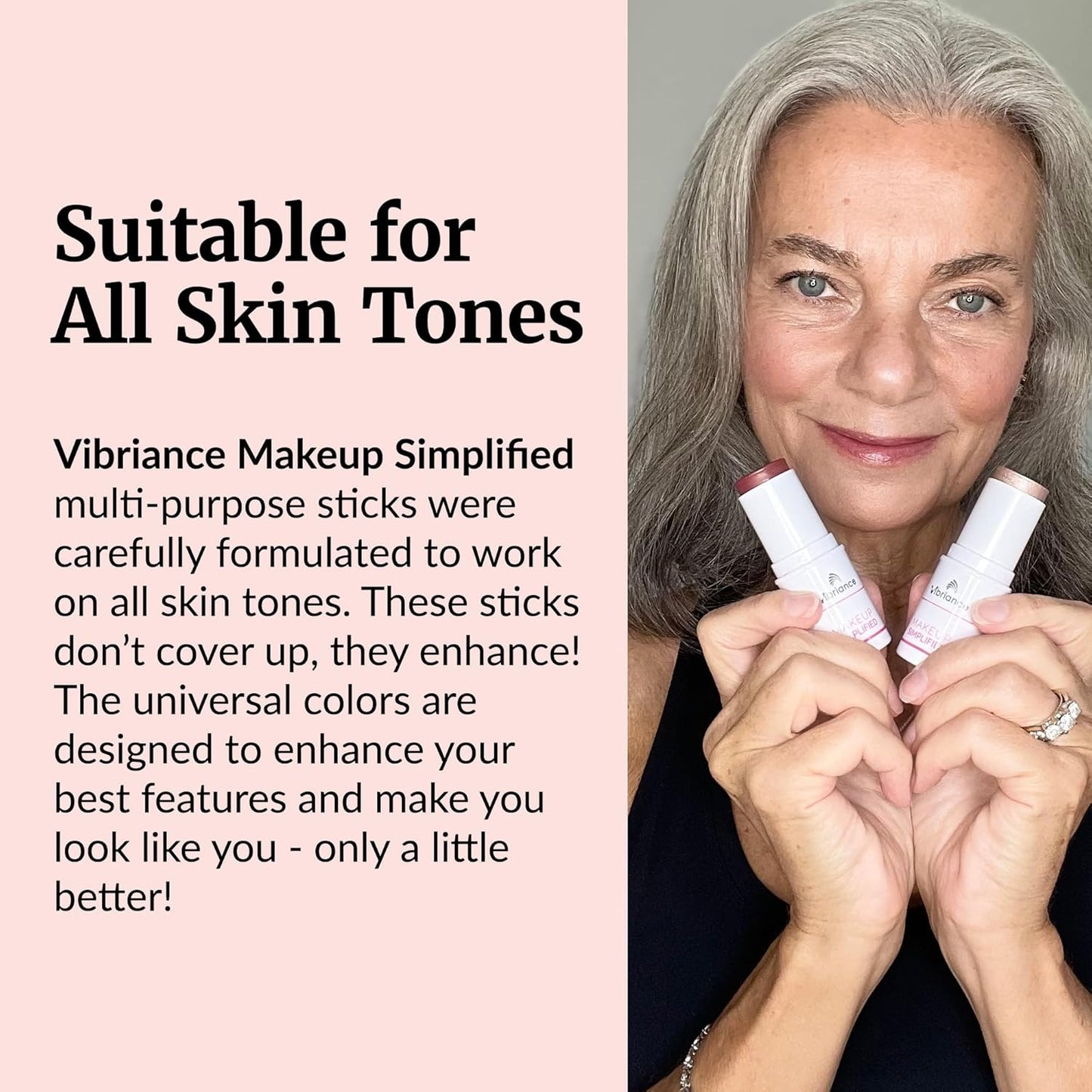Vibriance Highlighter Shimmer Stick - All-in-One, Mature Skin Highlighter - Lips, Cheeks, Eyes Cosmetics for Older Women - Makeup Simplified in Illuminate