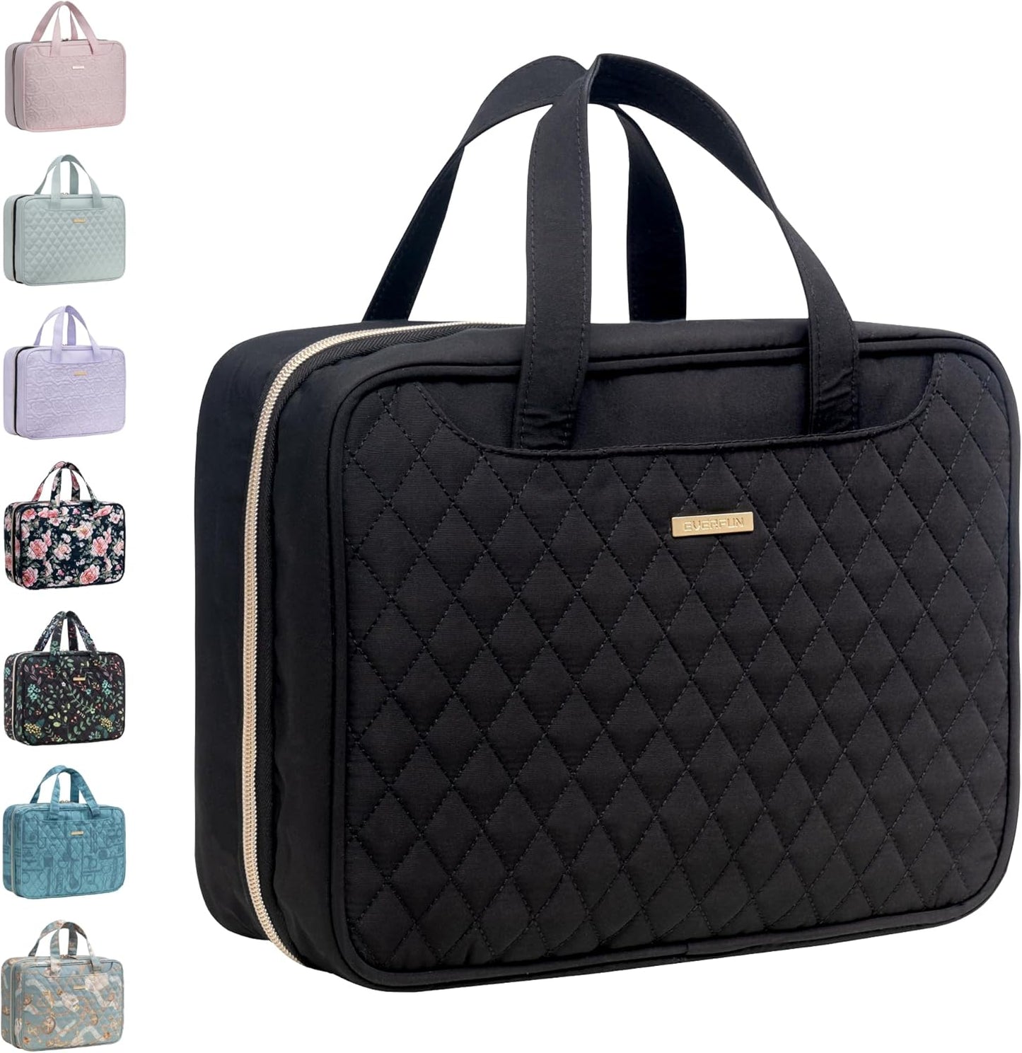 Everfun Hanging Travel Toiletry Bag for Women Traveling With Leakproof Compartment Makeup Cosmetic Organizer Dopp Kit Travel Accessories Essentials Must Have