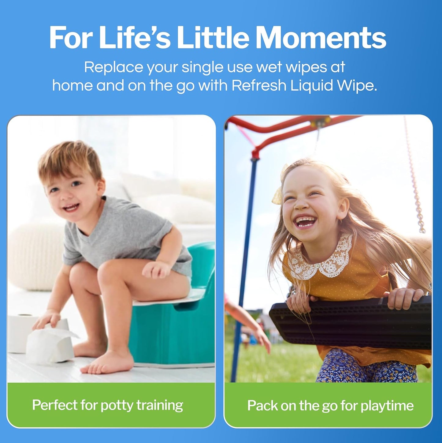 Refresh Liquid Wipe Free: Toilet Paper Foam. Eco-Friendly Wet Wipe Alternative For Sensitive Skin. Cleanses and Soothes with Witch Hazel and Aloe. Plumbing and Septic Safe. 250ml (8.45 Fl Oz)