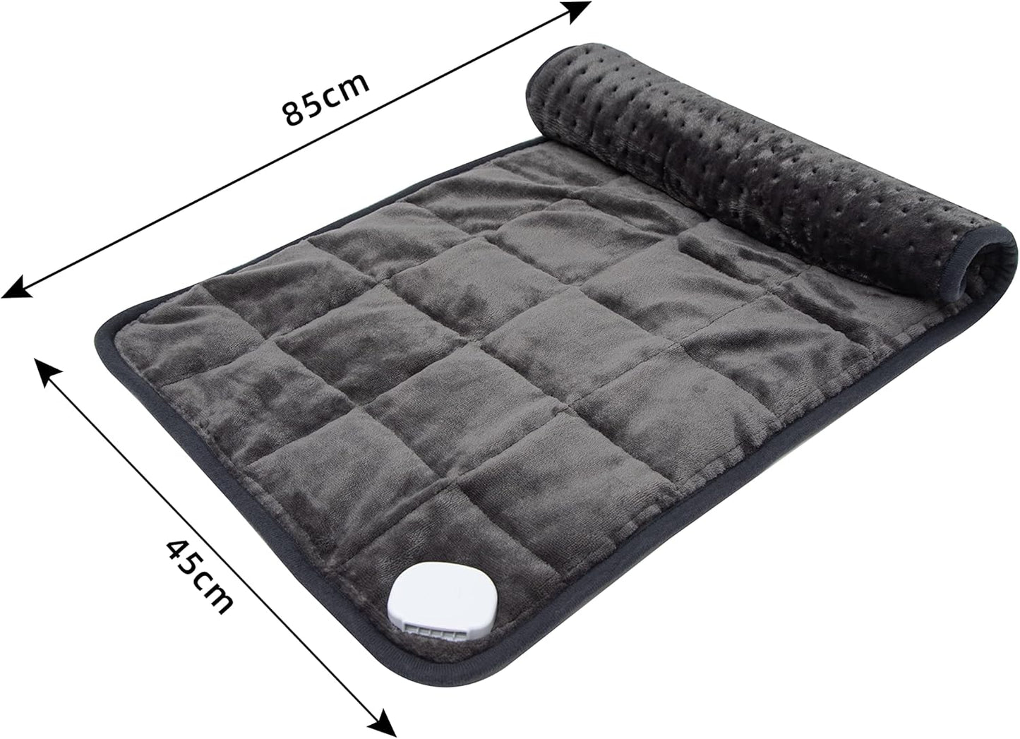 Ambershine 17''x33'' Weighted Heating Pad, 5.2lbs with 12 Temperature Settings & 4 Auto-Off Timers, Pain Relief for Back/Neck/Shoulders/Abdomen/Legs, Christmas Gifts for Mom Dad Women Men(Dark Grey)