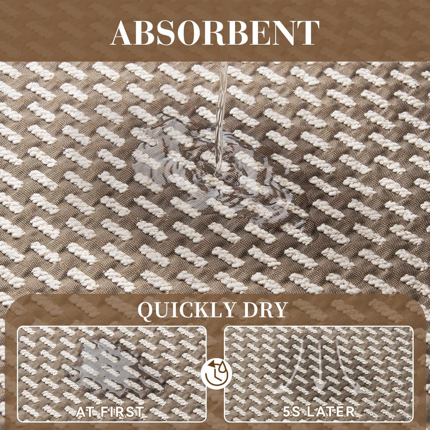 RESARE Non Slip Bathroom Runner - Machine Washable Bath Rugs, Super Absorbent Bath Mat Quick Dry Bath Runner, Bath Mat Ultra Soft Rugs for Bathroom Floor, 20"x70" Brown