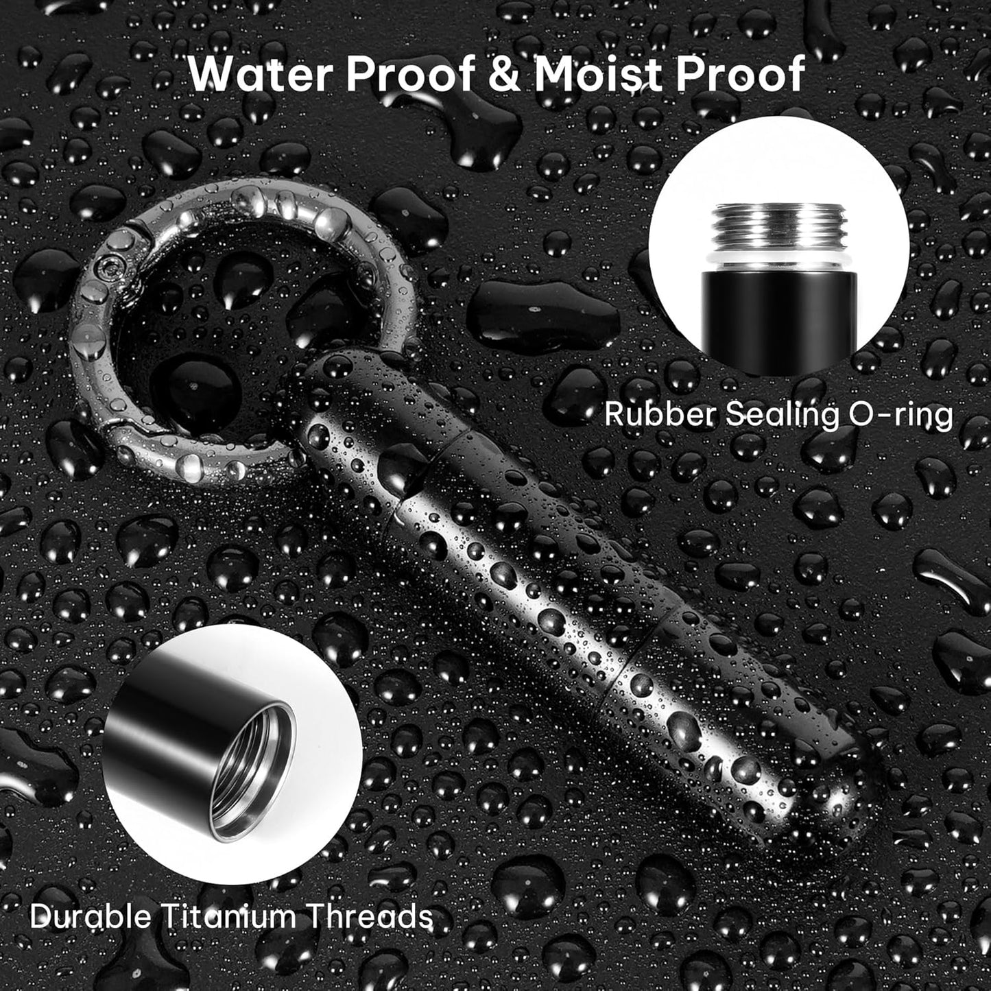 Titanium Keychain Pill Holder,Mini Pill Case Keychain,Waterproof Pocket Pill Case,Small Pill Container for Travel Purse(2 Compartment)