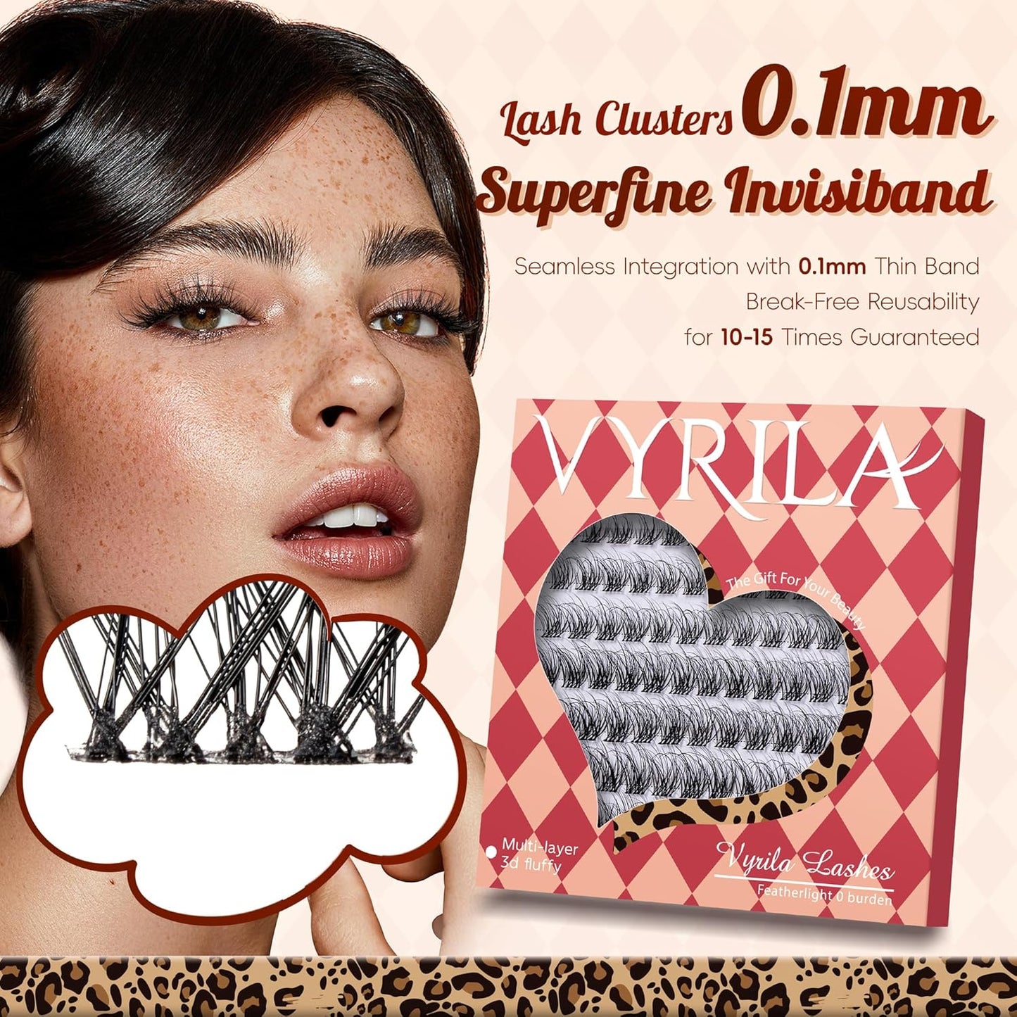 Lash Clusters 0.05mm PBT Fiber Eyelash Clusters, 0.1mm Superfine Invisiband D Curl Diy Lash Extension, 96pcs 8-16mm Individual Like Eyelash Extensions (Dash-D-8-16Mix)
