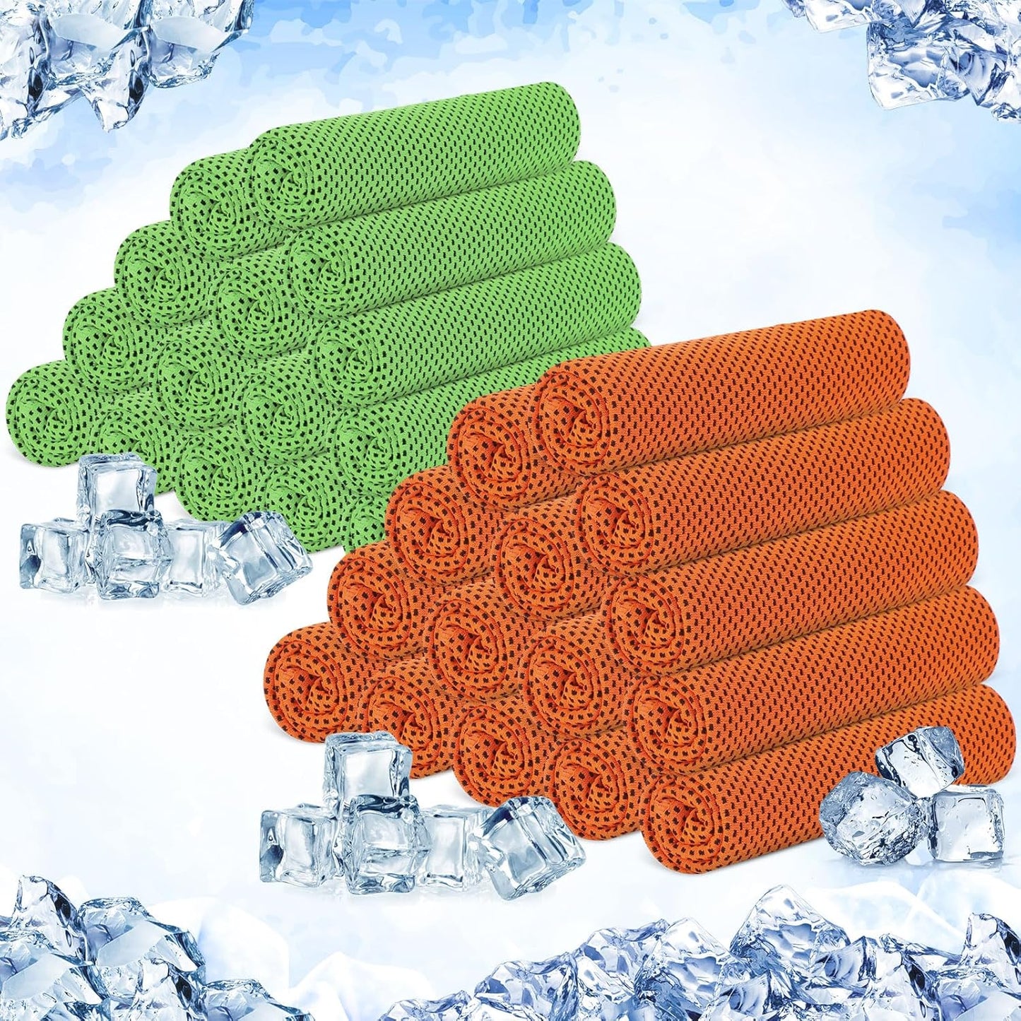Hosuly 30 Pack Cooling Towels, 40"x12" Ice Breathable Soft Chilly Sweat Rag Microfiber Workout Rags for Gym Cooling Towels for Neck and Face for Yoga Golf Sport Running