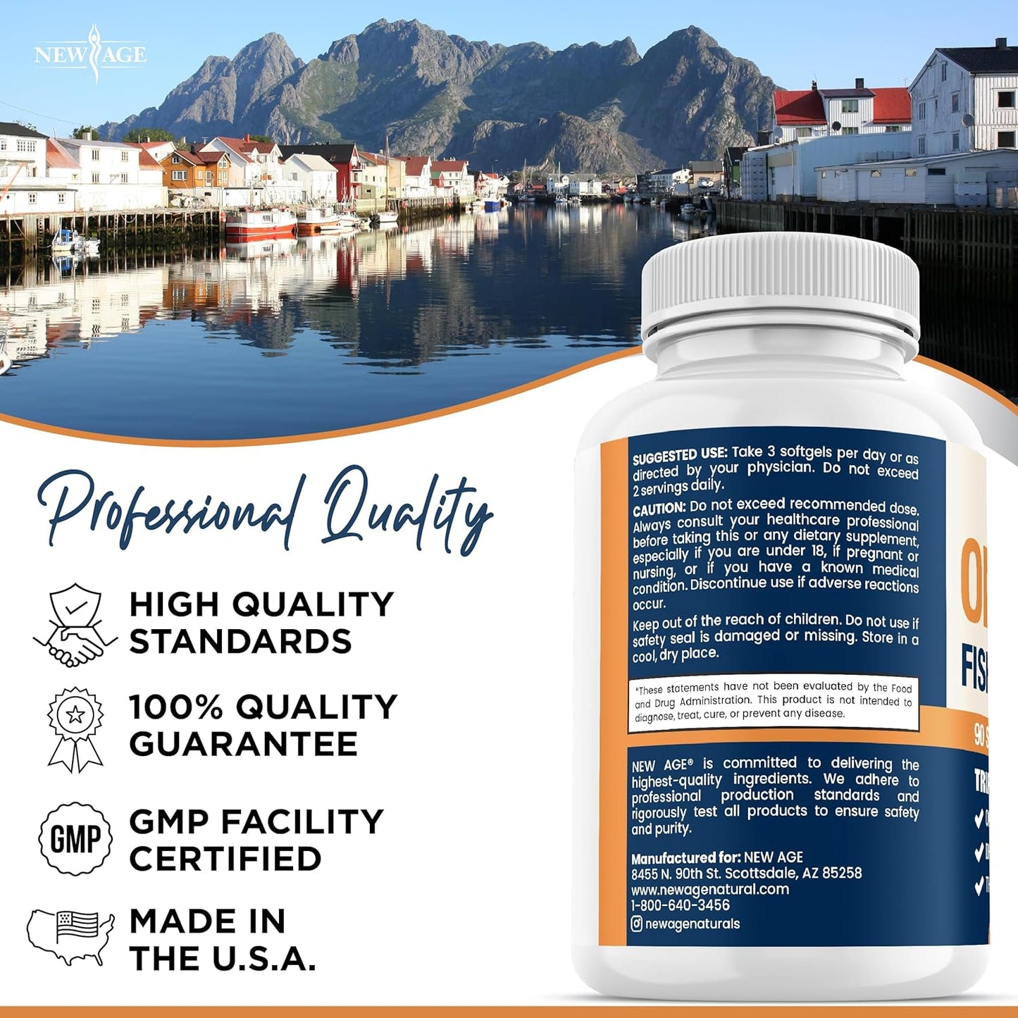 Triple Strength Omega 3 Fish Oil 3750 mg - EPA & DHA - Over 3000mg Omega-3 Fatty Acids - 1350mg EPA + 900mg DHA - Best Essential Fatty Acids, Burpless Fish Oil - 270 Count