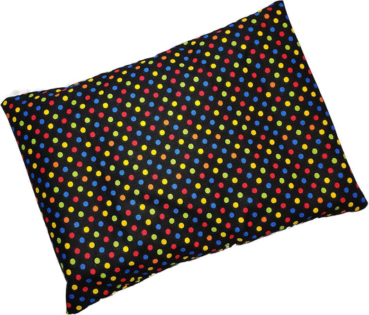 Microwavable Corn Filled Heating Pad and Cold Pack/Washable 100% Cotton Cover (Polka Dot - Multi Color, 7.5in W x 11in L)