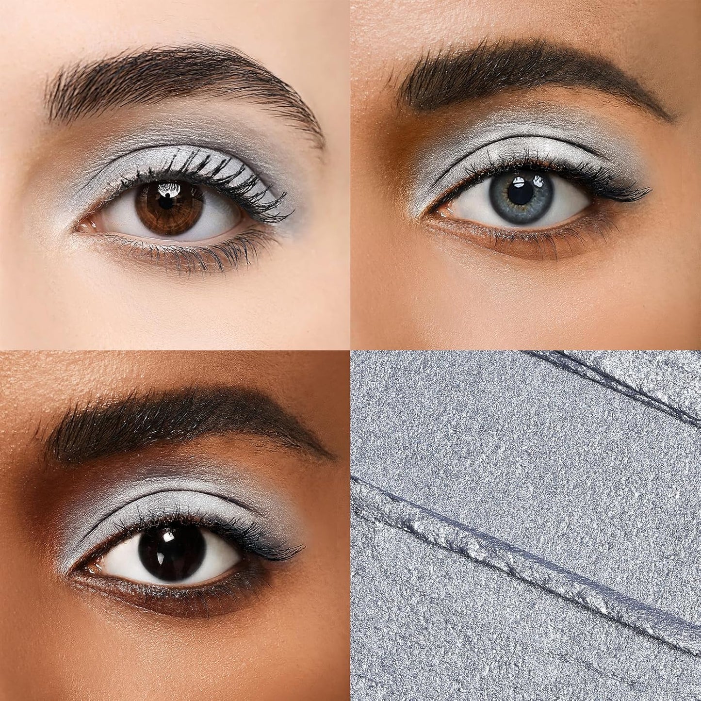 Longwear Cream Eye Shadow Sticks(09 Silver Shimmer),Smudge-Proof, Waterproof Eyeshadow,Silky Formula Glitter With Makeup Brush,Silver Eye Stick