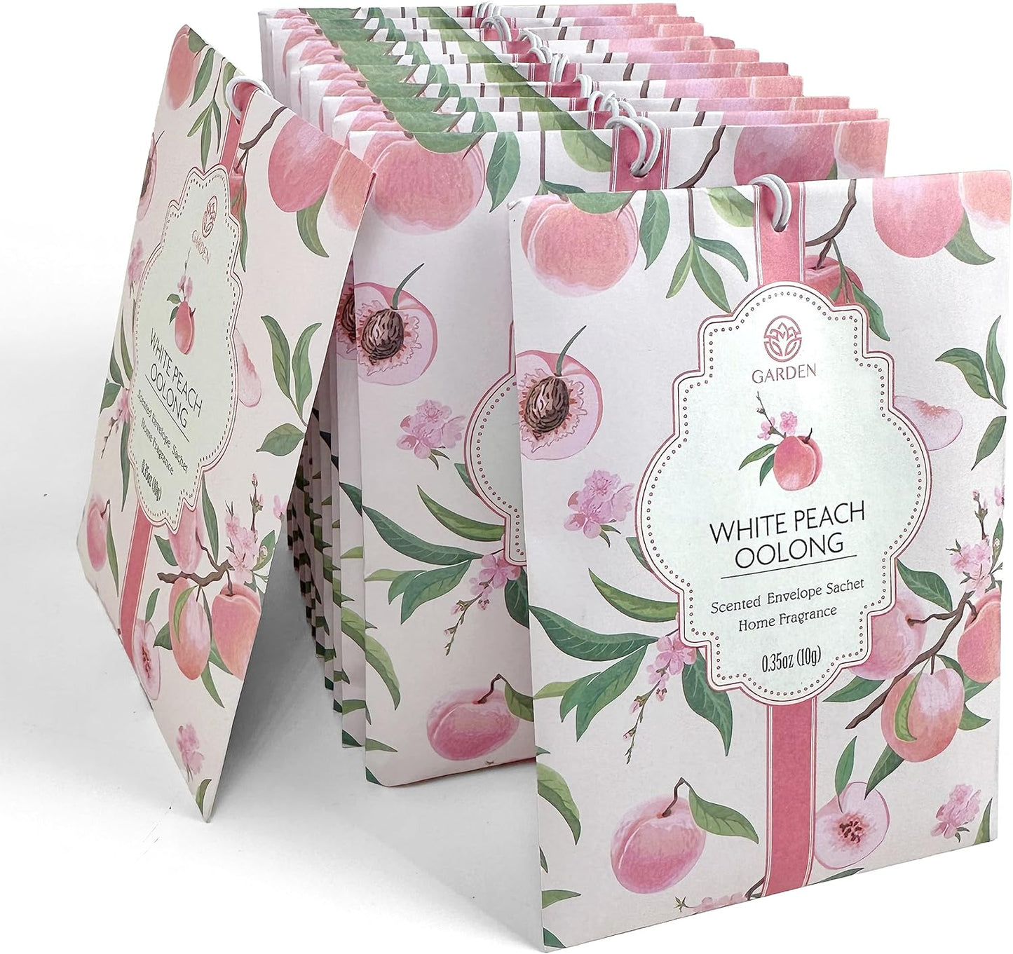 White Peach & Oolong Scented Sachets - 12 Pack, Long-Lasting Home Fragrance Sachet Bags, Large Fresh-Scented Packets, Sachets for Drawers and Closets