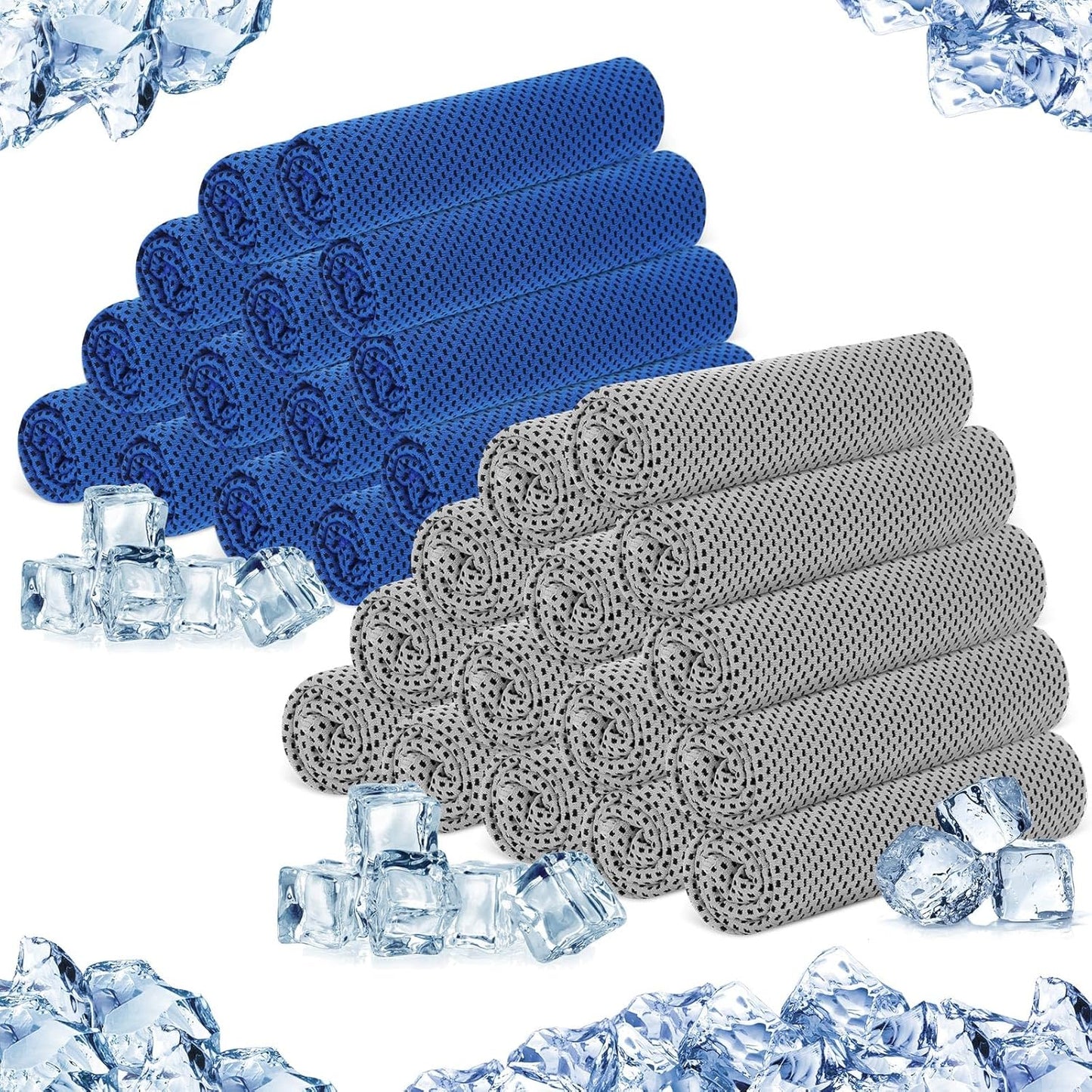 Hosuly 30 Pack Cooling Towels, 40"x12" Ice Breathable Soft Chilly Sweat Rag Microfiber Workout Rags for Gym Cooling Towels for Neck and Face for Yoga Golf Sport Running