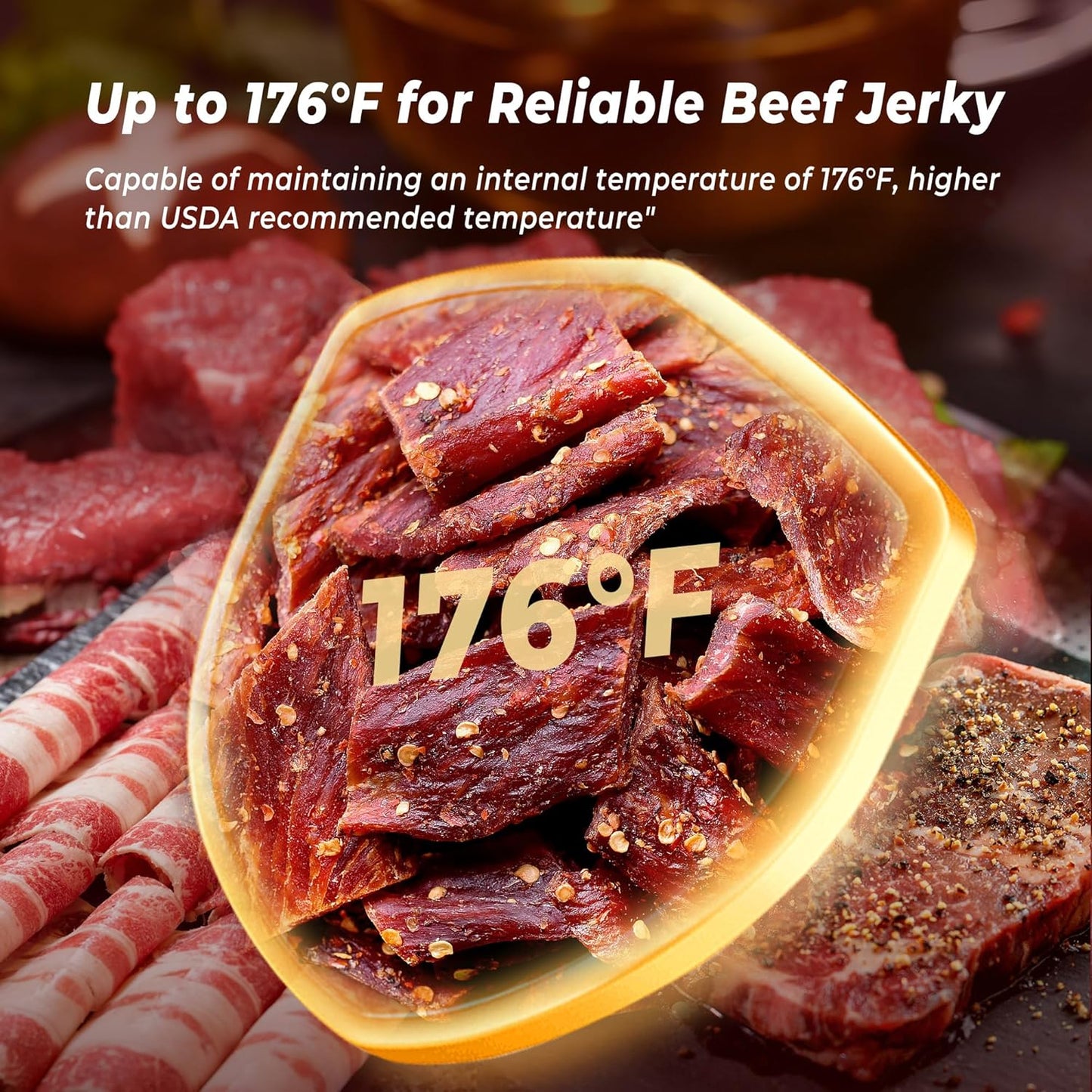 Food Dehydrator Machine - 5 Stainless Steel Trays, Digital Adjustable Timer, 400W, 176°F, Temperature Control, Mini Dryer for Jerky, Herb, Meat, Beef, Fruit and Dog Treats, Model 2015YJ, Silver