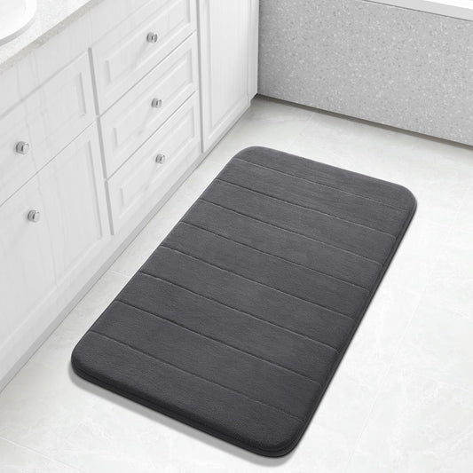 Yimobra Large Bath Mat 36"x24", Super Soft Quick Dry Memory Foam Bathroom Rug, Water Absorbent, Non Slip Backing Machine Washable for Tub Shower, Thick Comfort Support, Dark Gray