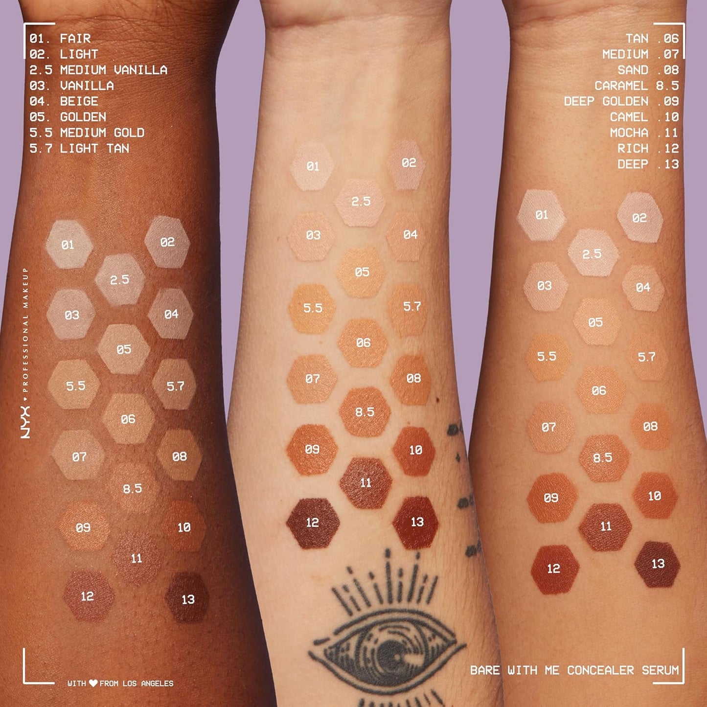 NYX PROFESSIONAL MAKEUP Bare With Me Concealer Serum, Up To 24Hr Hydration - Caramel