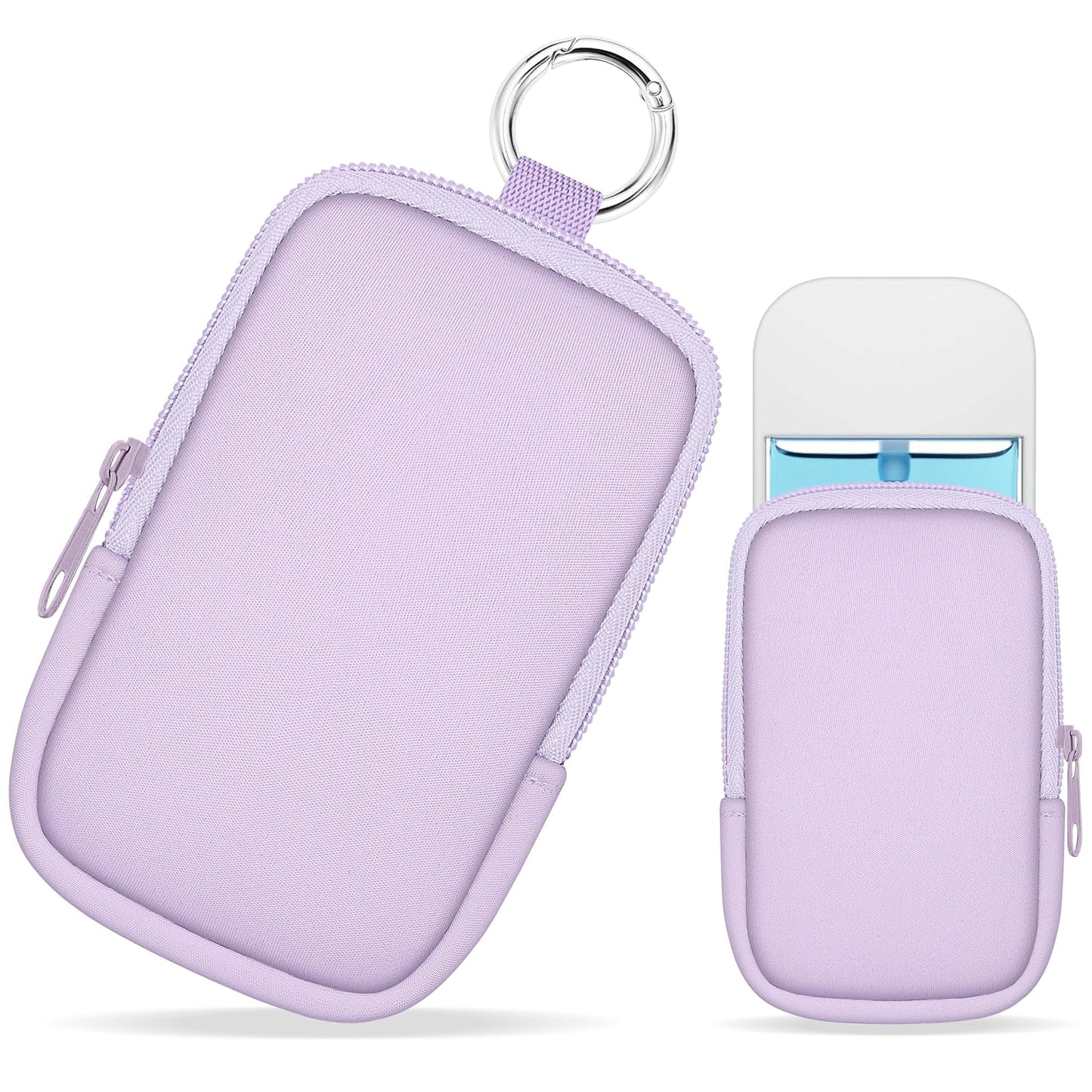 Hand Sanitizer Spray Case, Hand Sanitizer Holder Zippered Pouch, Cute Fashion Accessory with Snap Hook for Glow Mist and Power Mist 1FL OZ, Purple