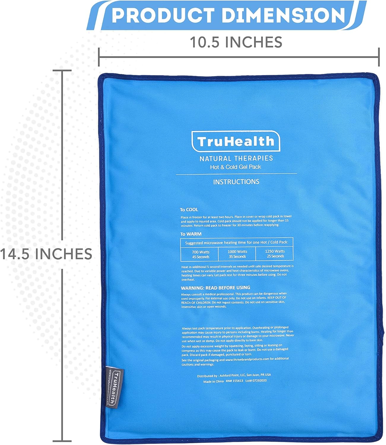 Reusable Gel Ice Packs - Extra Large Blue Set of 2 - Cold Packs for Injuries & Pain Relief - Back & Hip Hot & Cold Treatment