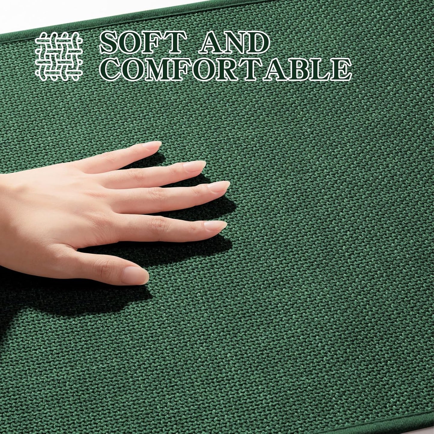 chakme Bathroom Rugs Mat 47x17, Ultra Thin Non Slip Bath Mats Runner Quick Dry Absorbent Bath Mat for Bathroom Floor, (Green, 47"x17")