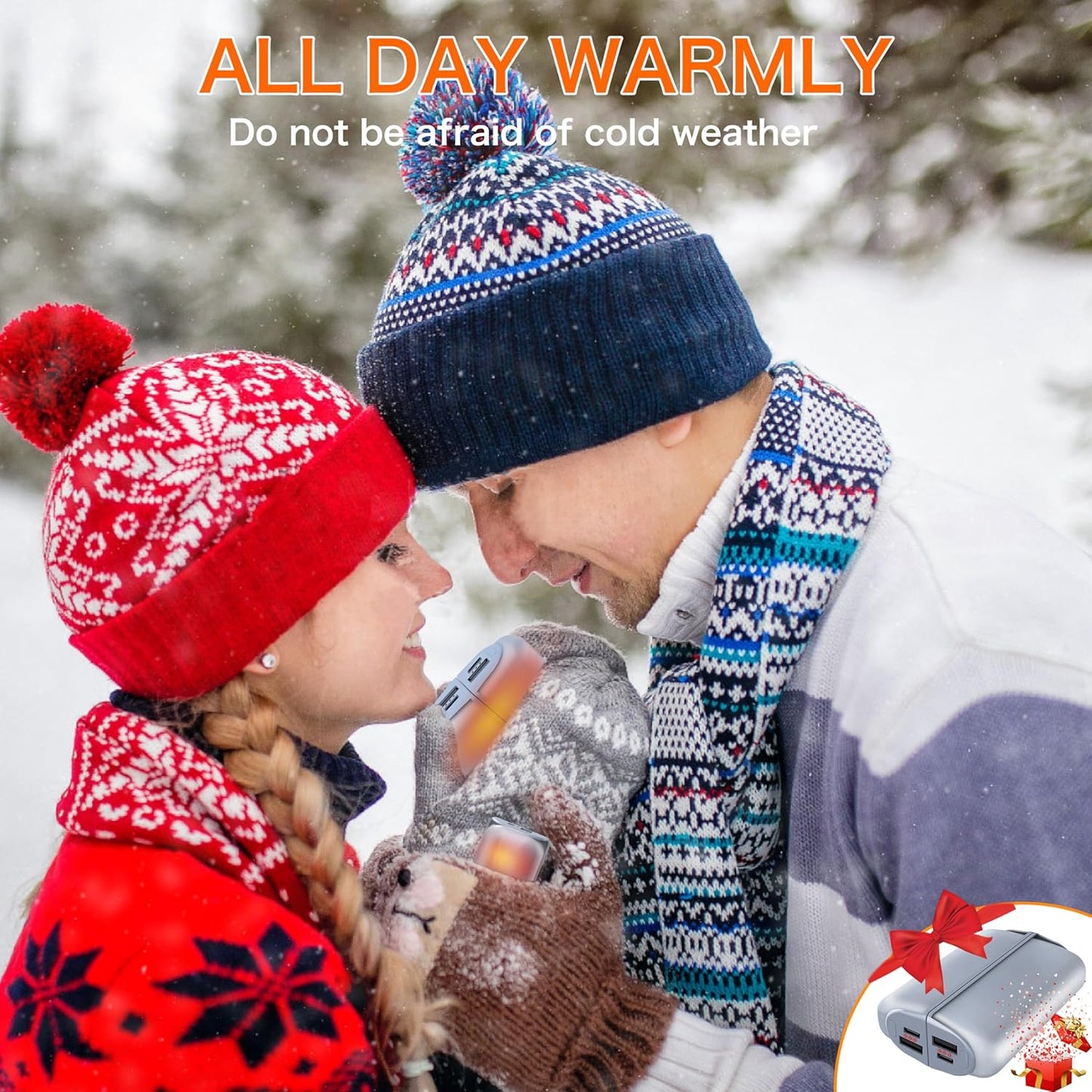 Hand Warmers Rechargeable 2 Pack,10000mAh Split-Magnetic Electric AI Handwarmer Power Bank,3 Levels, Camping,Hunting in Winter (Silver, One Size)