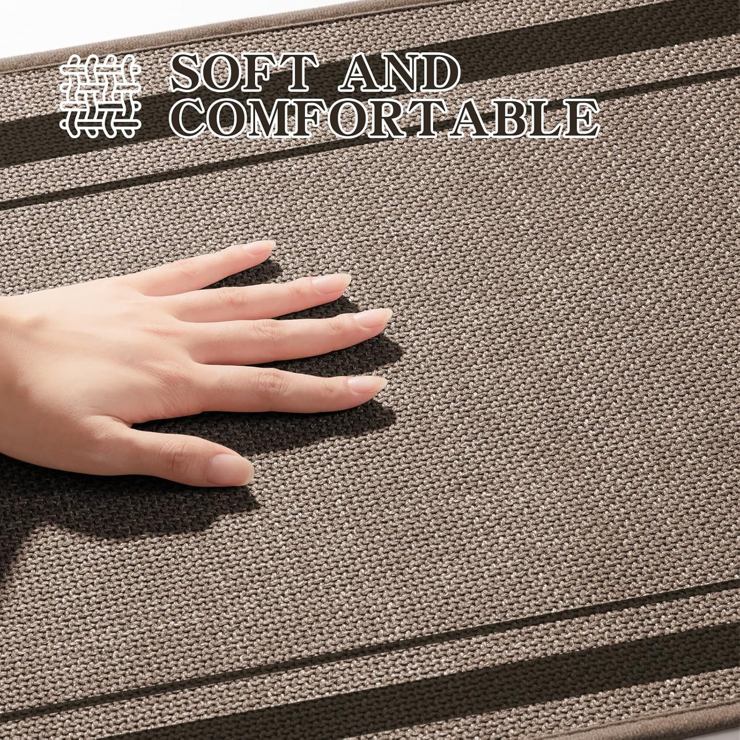 chakme Bathroom Rugs Mat 36x24, Ultra Thin Non Slip Bath Mat Large Quick Dry Absorbent Bath Mat for Bathroom Floor, (Dark Beige, 36"x24")