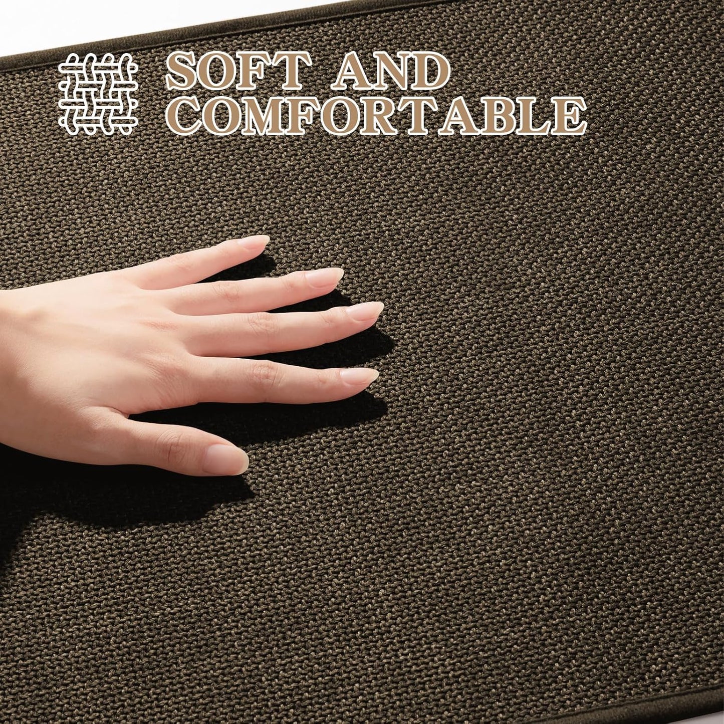 chakme Bathroom Rugs Mat 59x17, Ultra Thin Non Slip Bath Rug Runner Quick Dry Absorbent Bath Mat for Bathroom, (Brown, 59"x17")