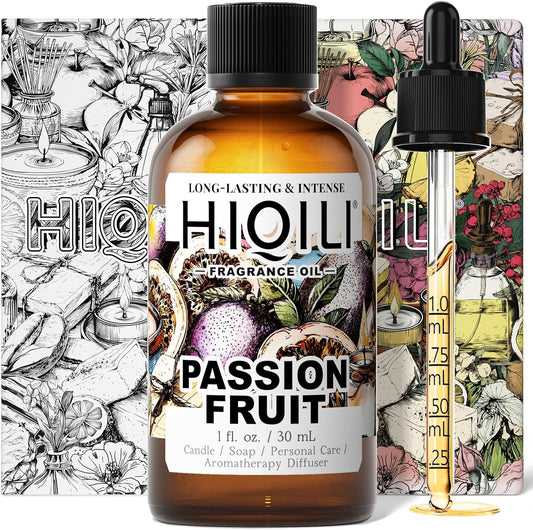 HIQILI Passion Fruit Fragrance Oil for Home Diffuser, Oil Burner, Great for Soap, Candle & Perfume Making, Add to Body Lotion - 1 Fl Oz