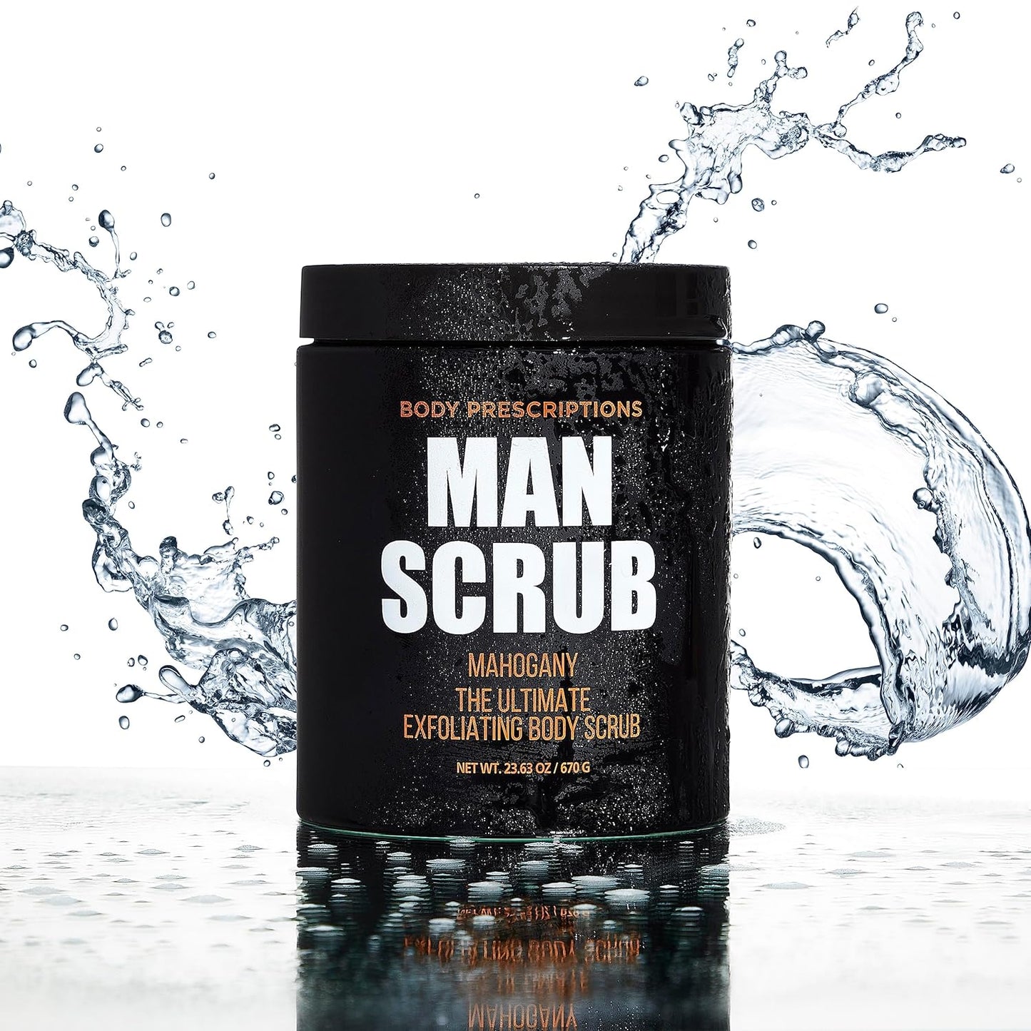 Body Prescriptions Men’s Exfoliating Body Scrub – Ultimate Skin Cleansing Wash in Jar with Twist-Top Lid, For All Skin Types, 21 Ounce (Pack of 2), Mahogany