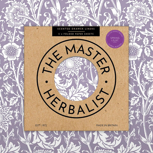 Lilac Scented Drawer Liners in a Purple William Morris Design | Pack of 5 Folded Sheets | Contains Essential Oils | Made in The UK.